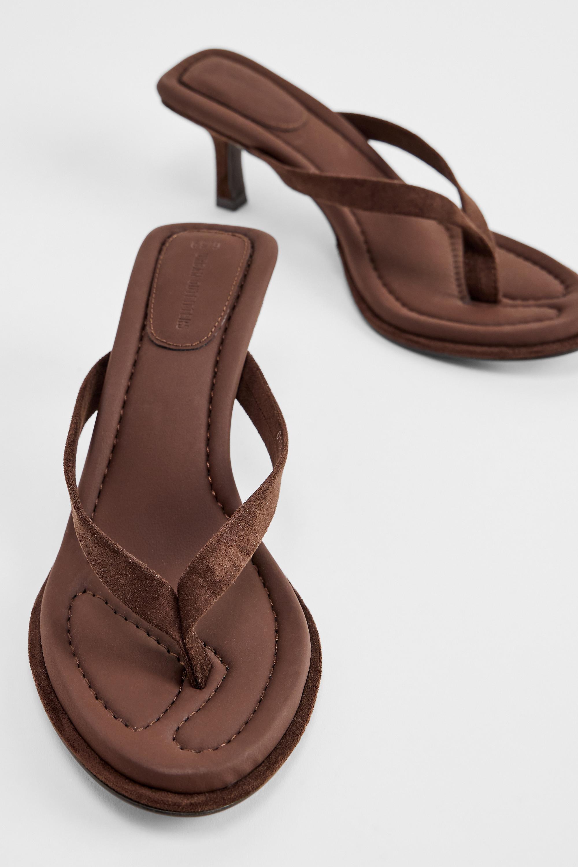 Brown Uo Brown Iyla Heeled Sandals, BRN, large image number 3