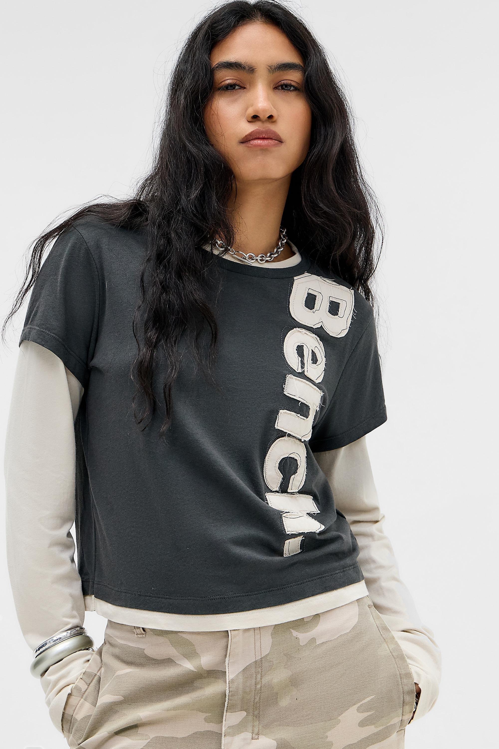 Black Bench Double Layer Long Sleeve T-Shirt, BLK, large image number 1
