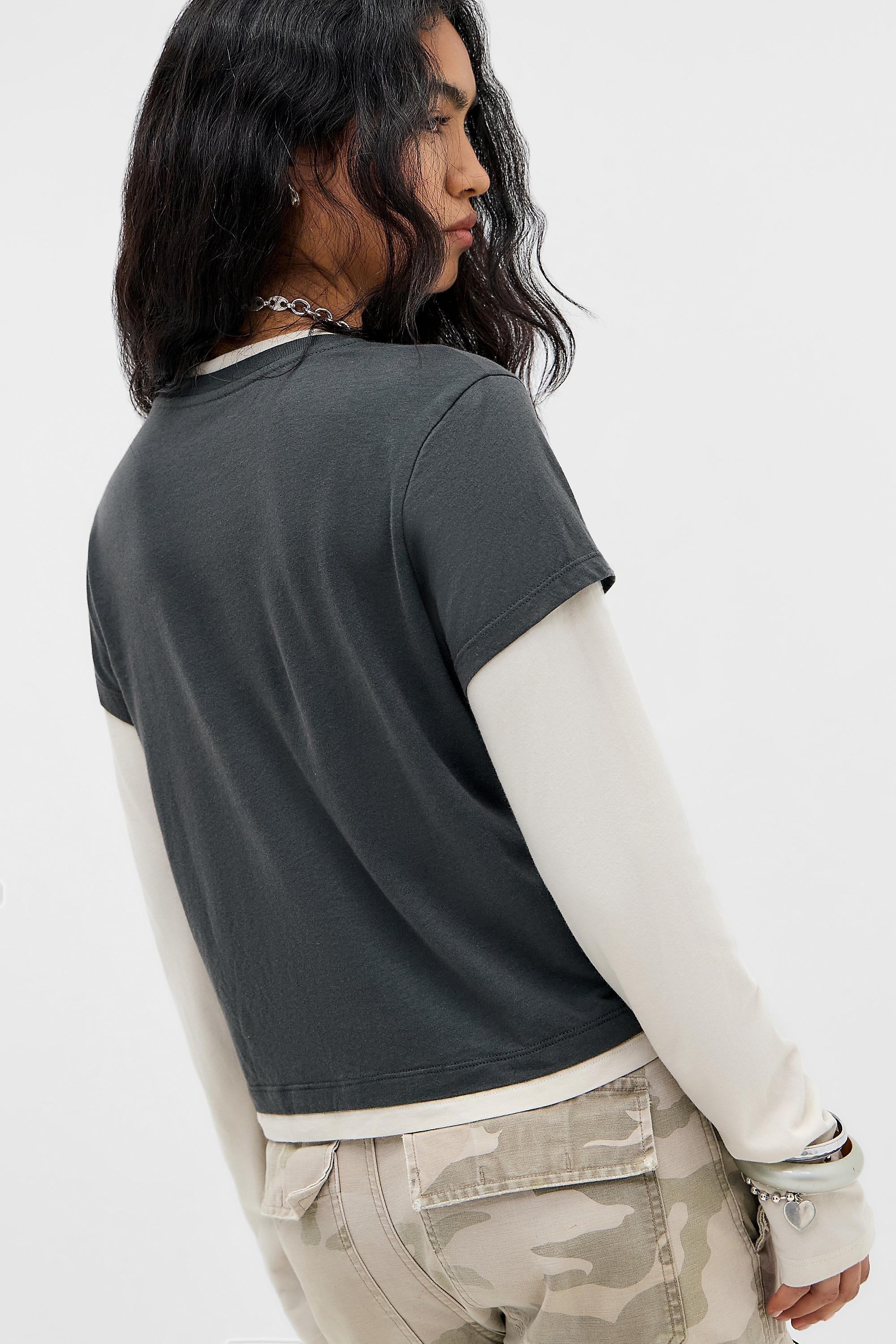 Black Bench Double Layer Long Sleeve T-Shirt, BLK, large image number 4