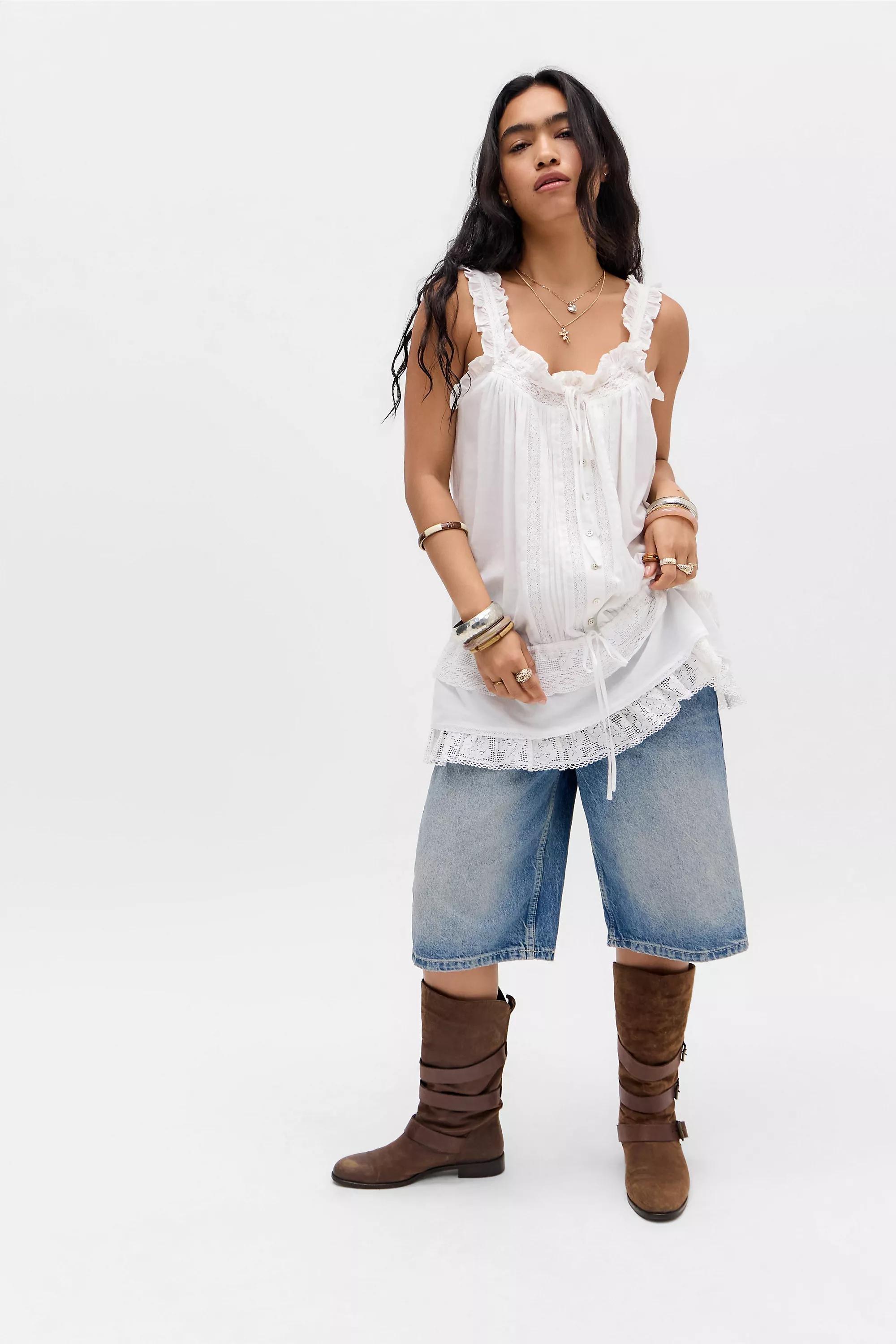 White Kimchi Blue Blouson Pintuck Mini Dress, WHT, large image number 1