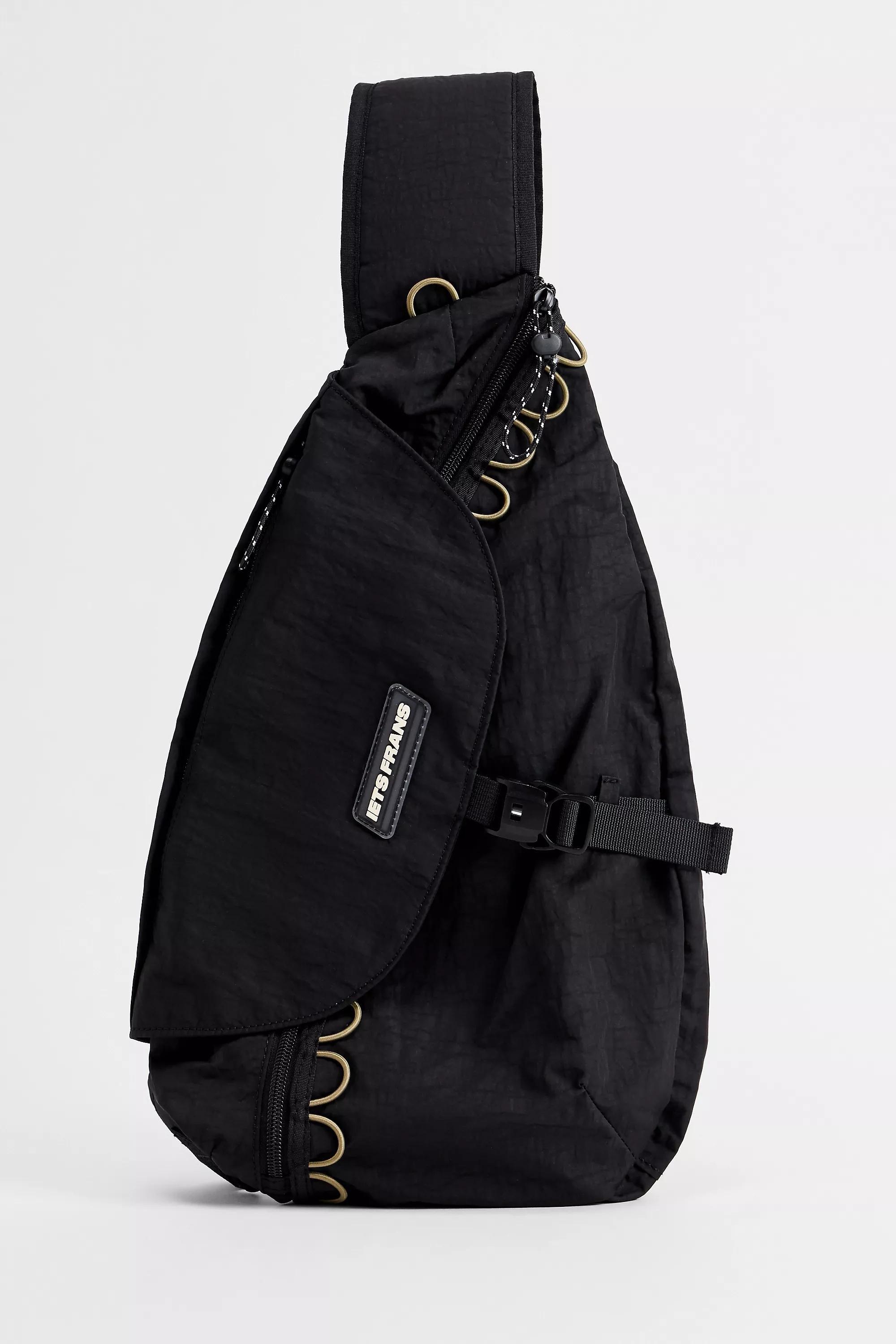 Black iets frans... Black One Strap Backpack, BLK, large image number 0