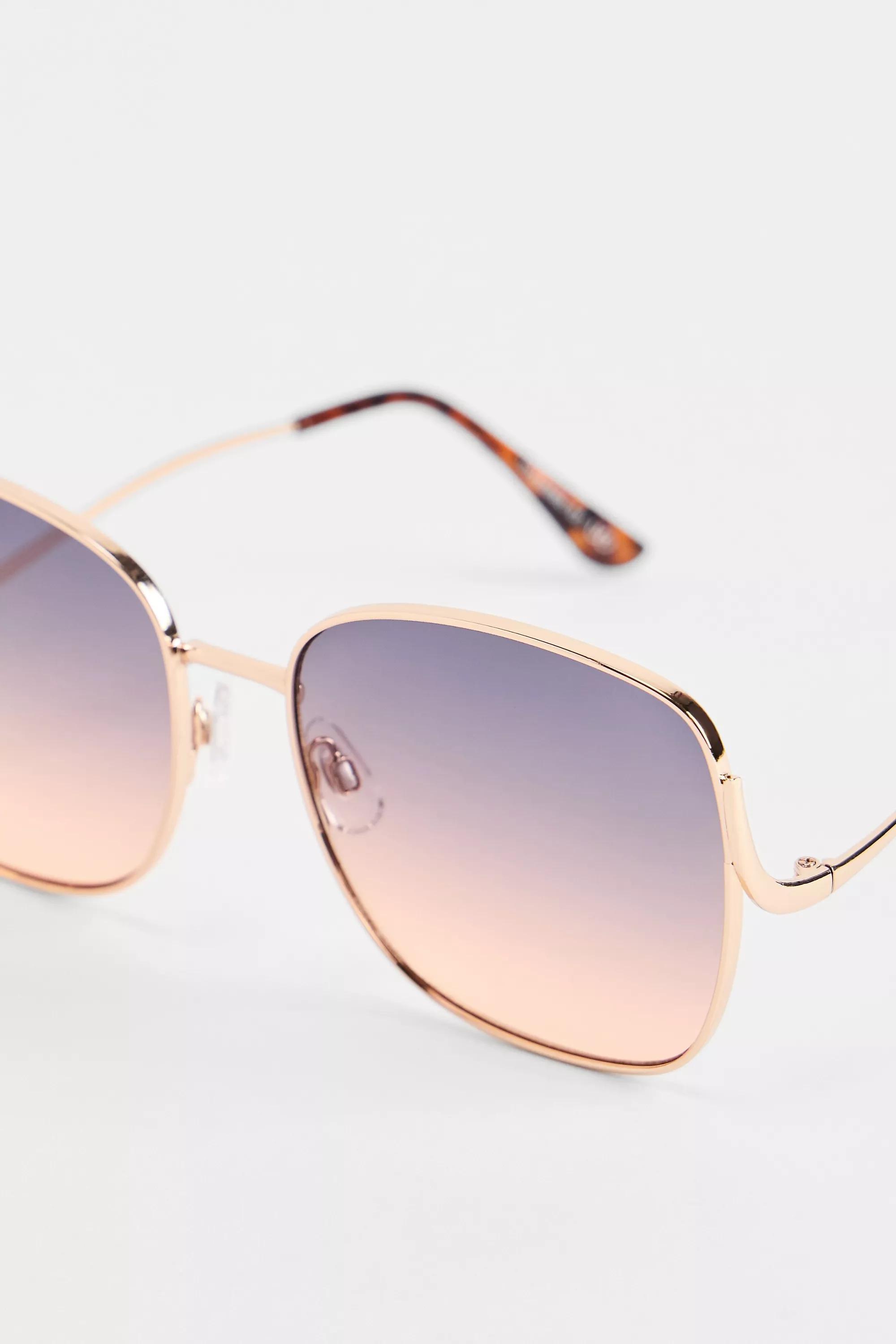 Gold Uo Rio Boho Square Sunglasses, GOLD, large image number 2