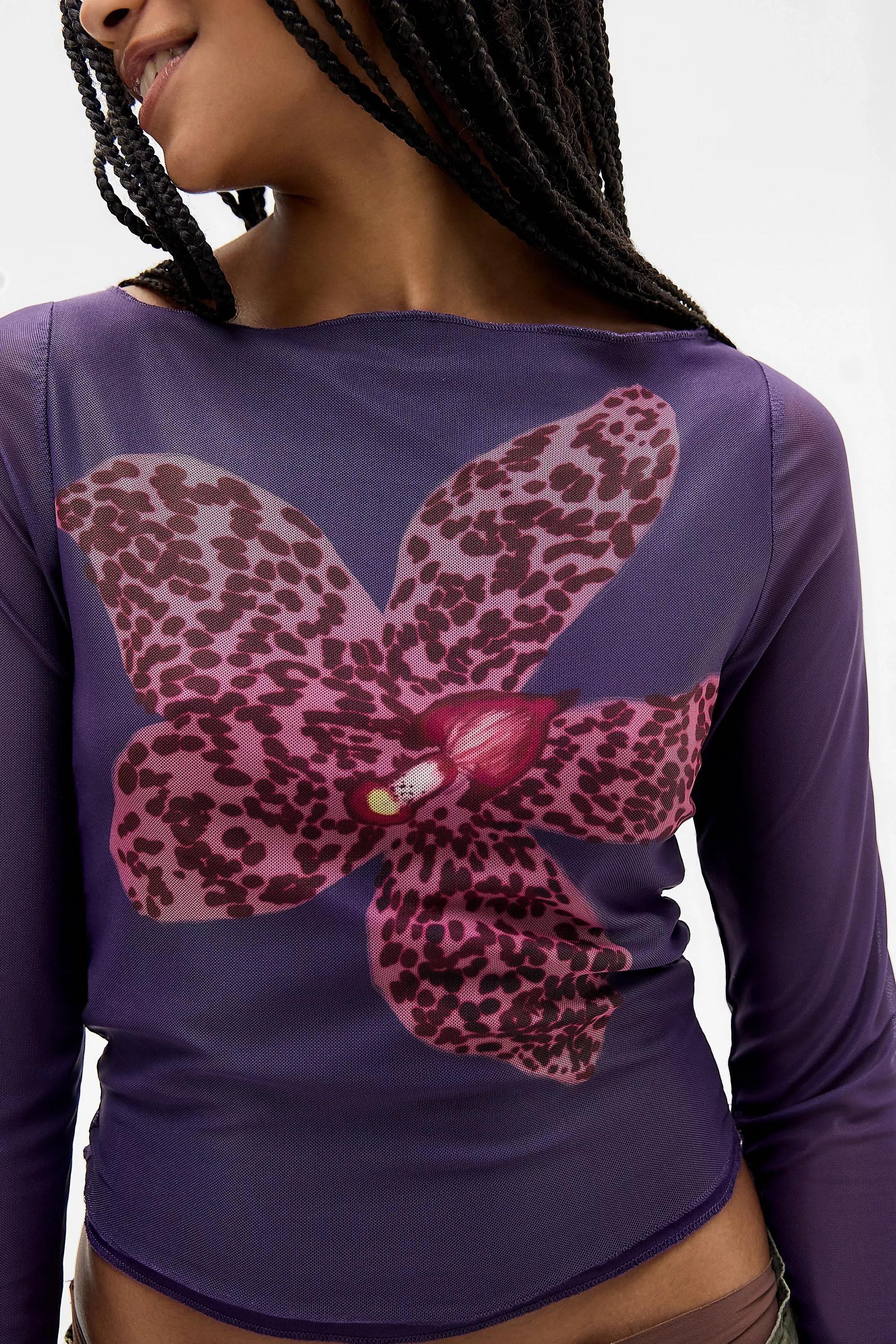 Purple Motel Armali Long Sleeve Top, PURP, medium