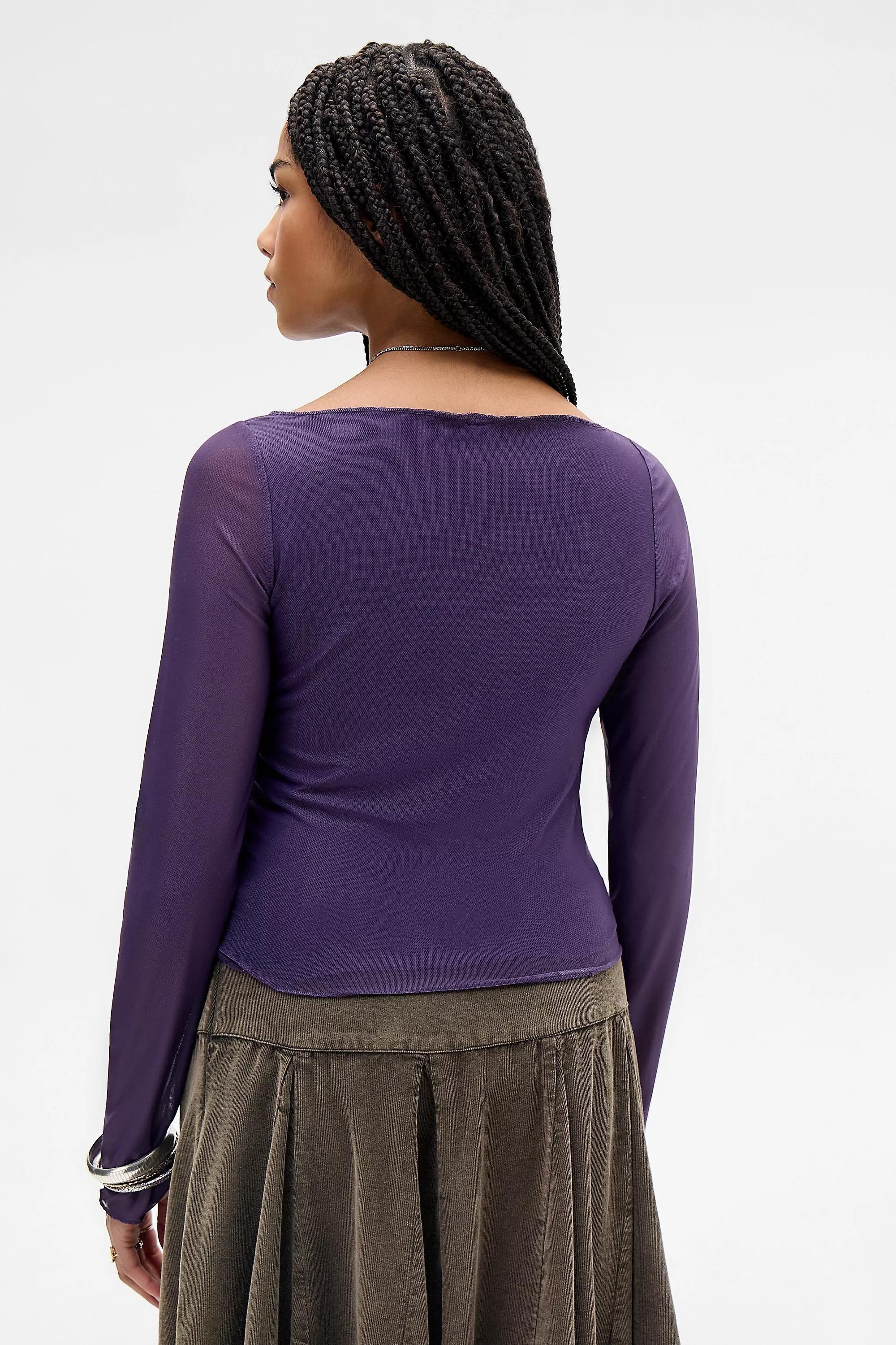 Purple Motel Armali Long Sleeve Top, PURP, large image number 4