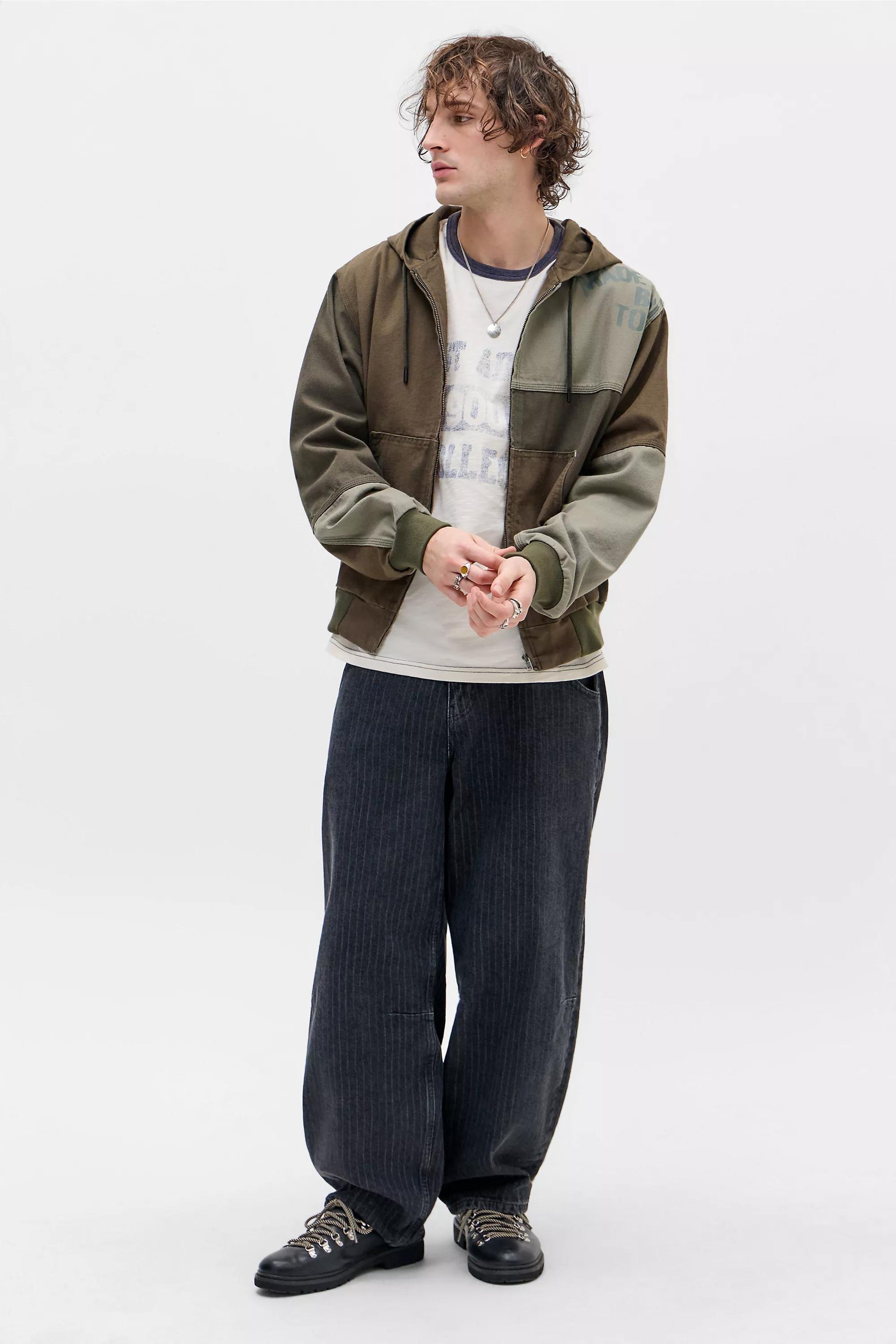 Khaki Bdg Rex Patchwork Skate Hooded Jacket, KHAKI, large image number 2