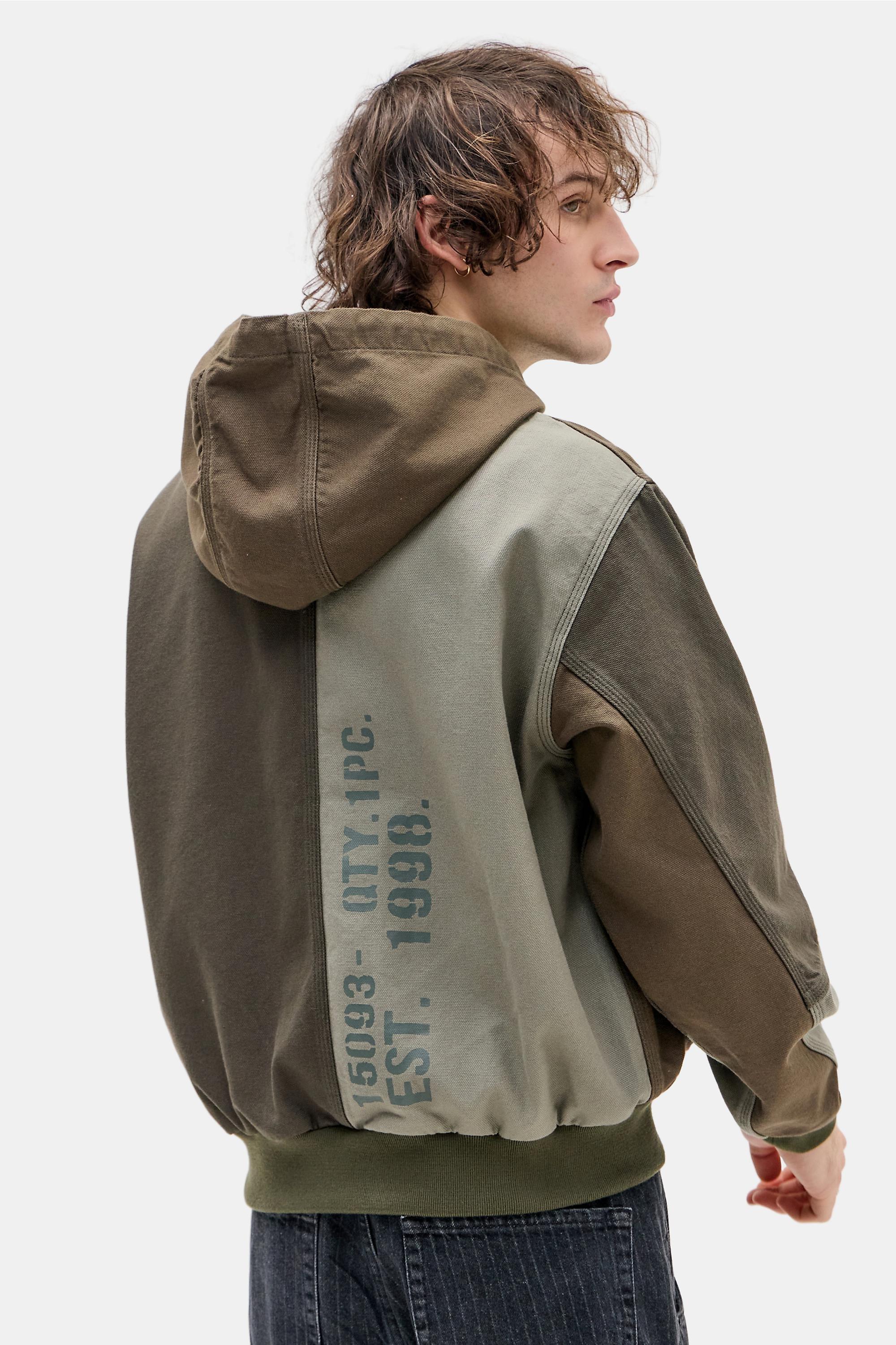 Khaki Bdg Rex Patchwork Skate Hooded Jacket, KHAKI, large image number 3