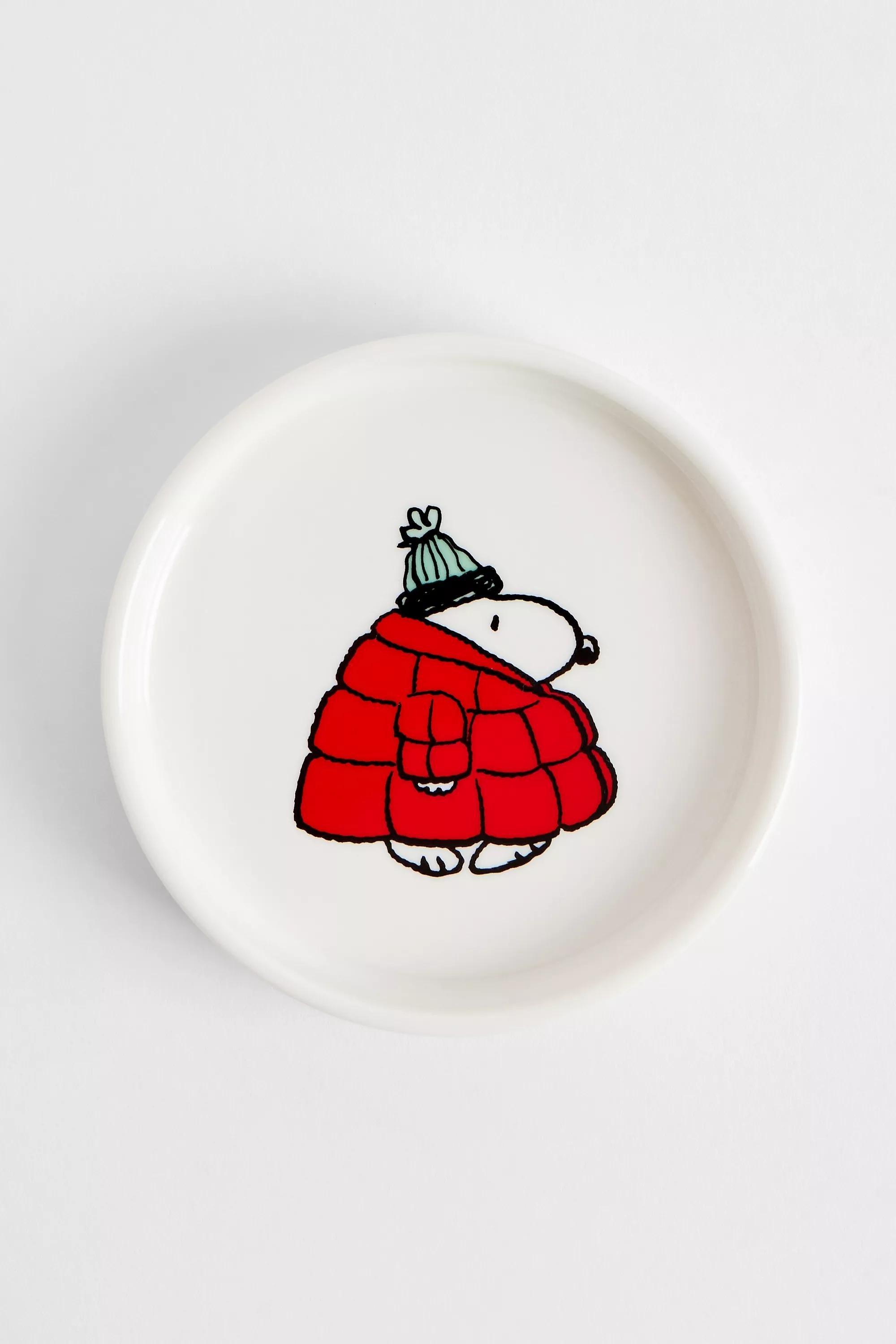 RED Peanuts Puffa Trinket Dish, RED, large image number 1