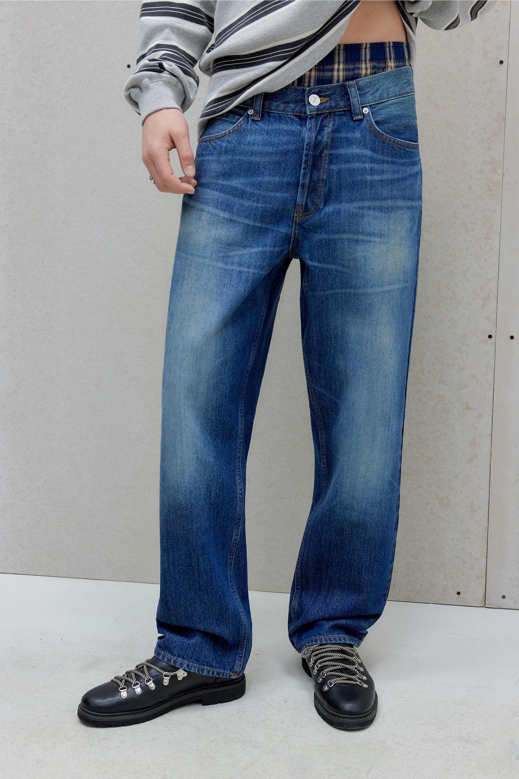 Blue Bdg Vintage Wash Straight Leg Jeans, BLUE, large image number 0