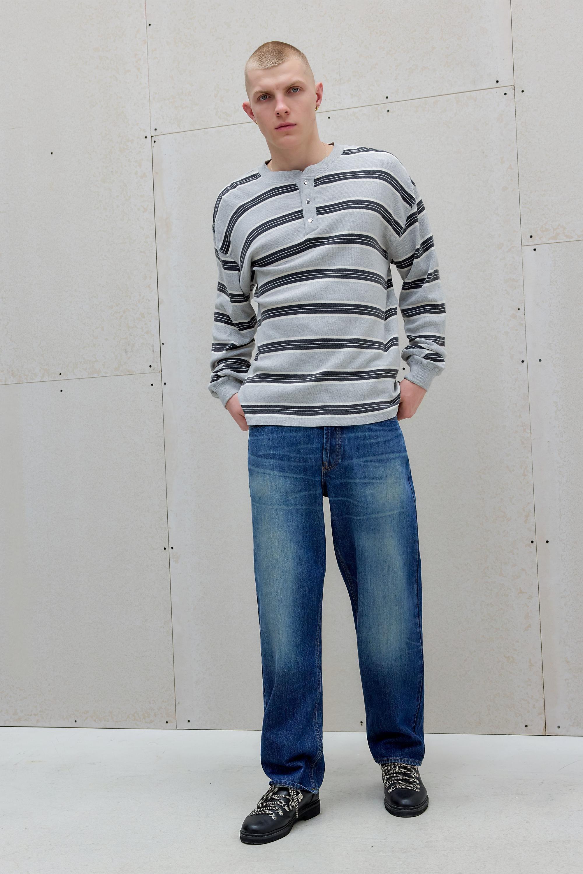 Blue Bdg Vintage Wash Straight Leg Jeans, BLUE, large image number 1