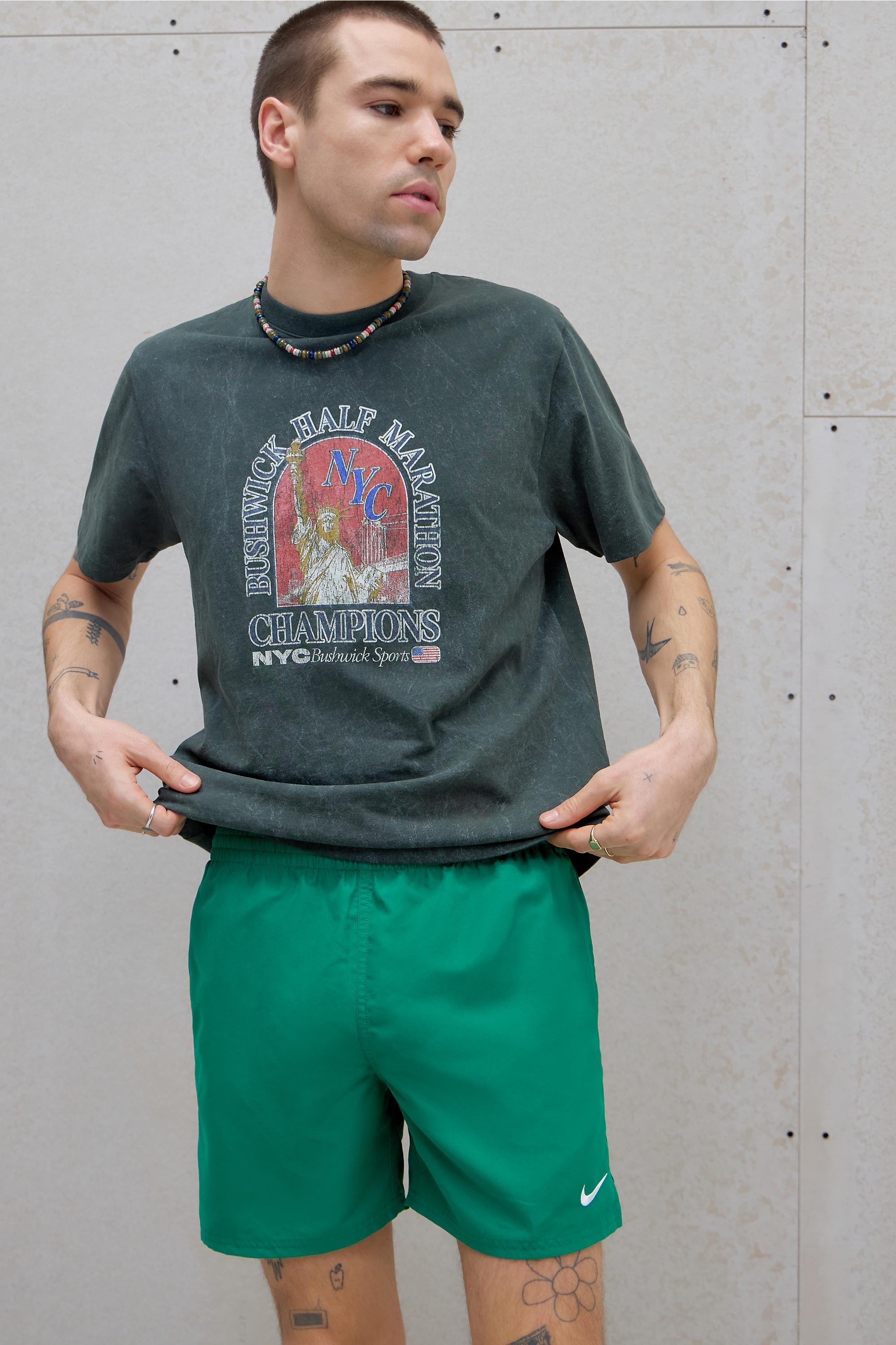 Green Nike Malachite 5 Inch Swim Shorts, GRN, medium