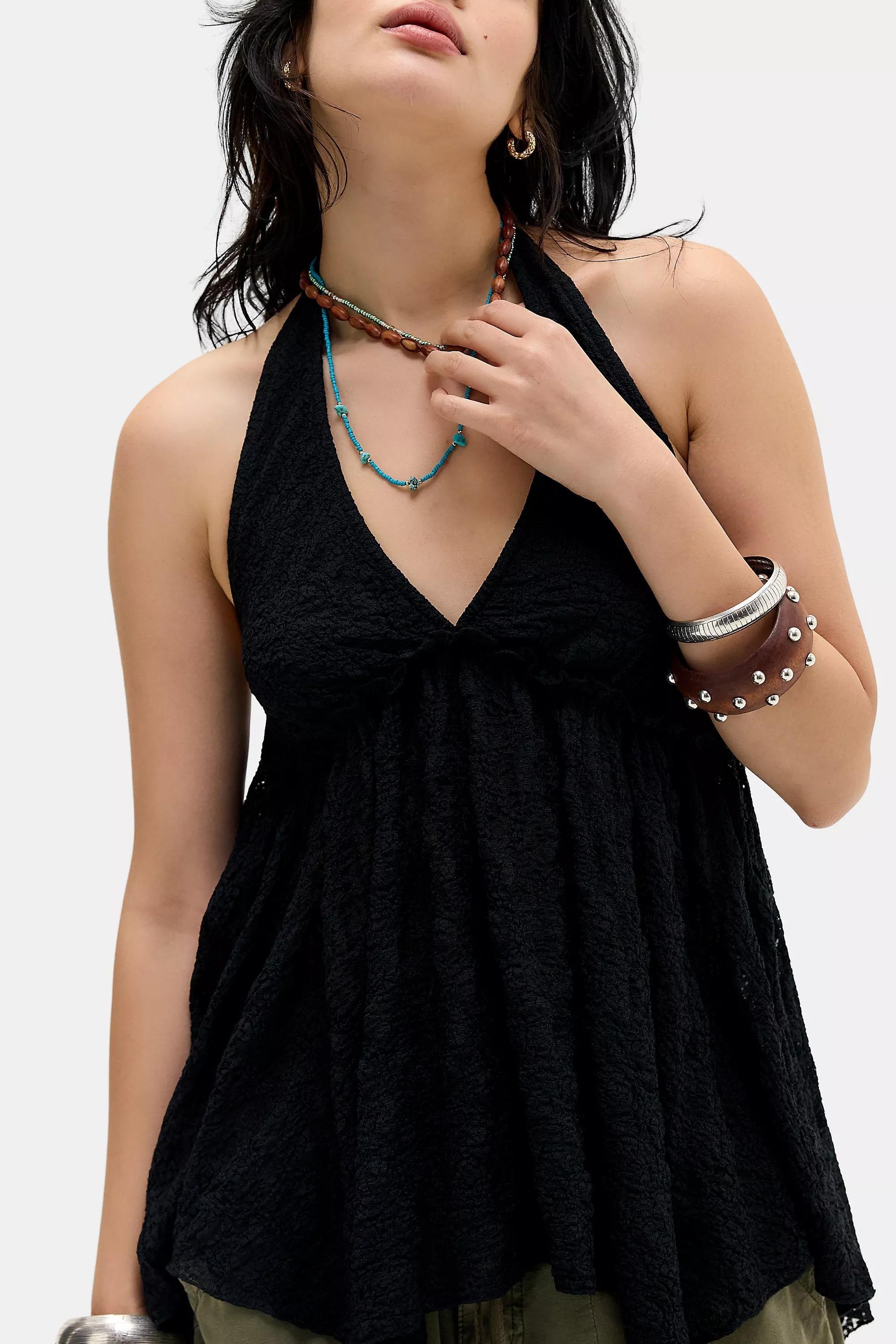 Black Kimchi Blue Piper Halter Top, BLK, large image number 2