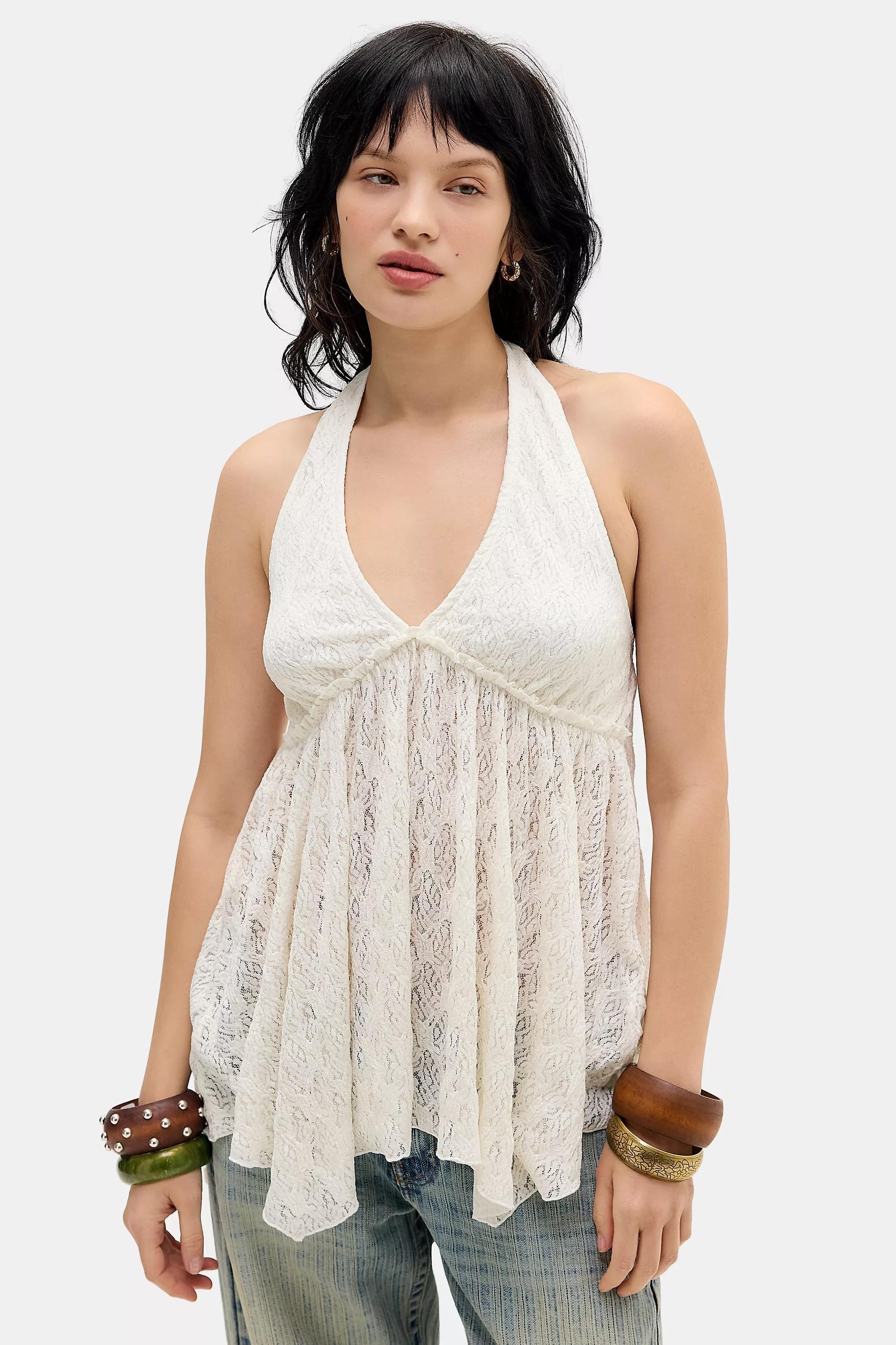 Whitte Kimchi Blue Piper Halter Top, IVRY, large image number 0