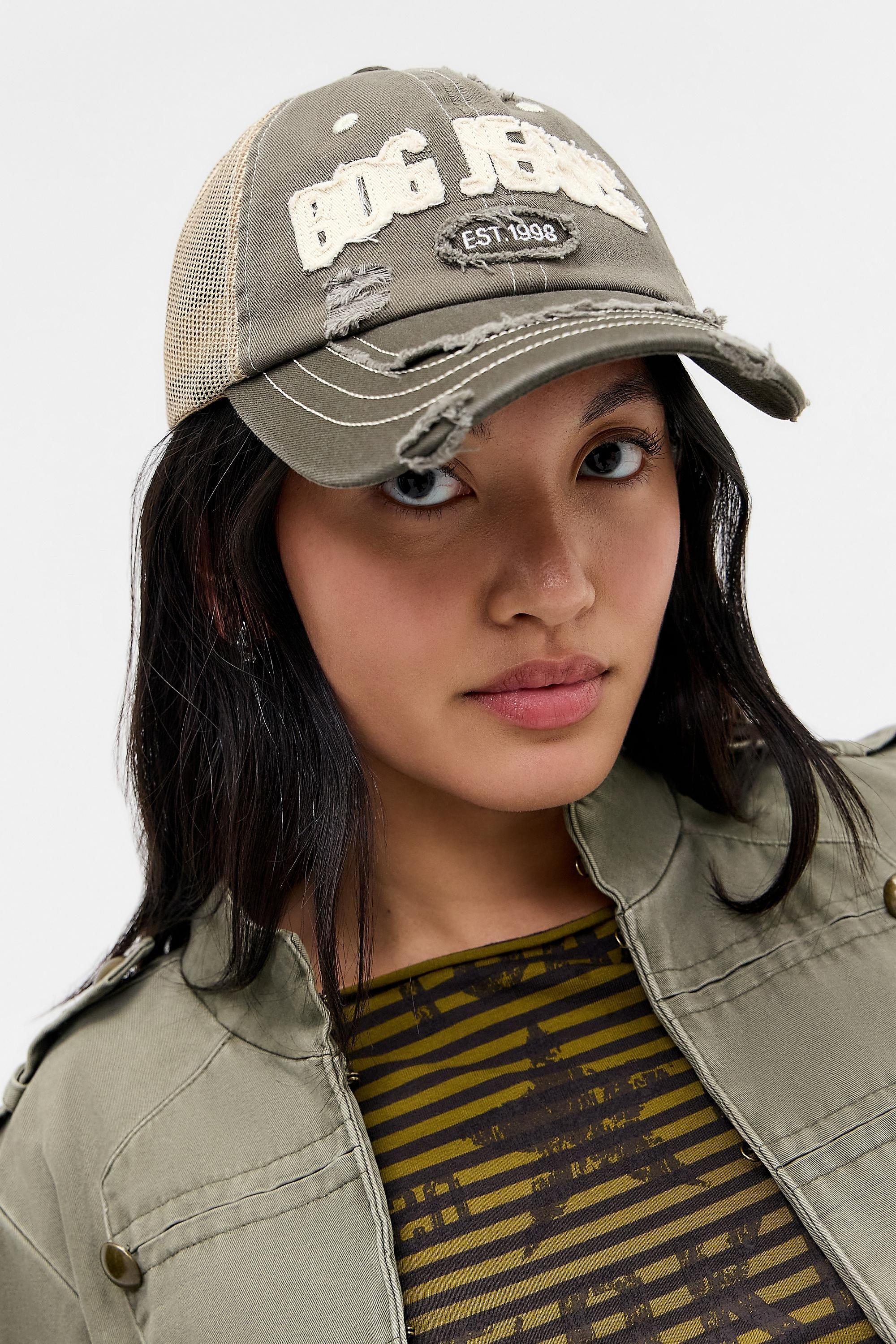 KHAKI BDG Appliquأ&copy; Mesh Trucker Cap, KHAKI, large image number 0
