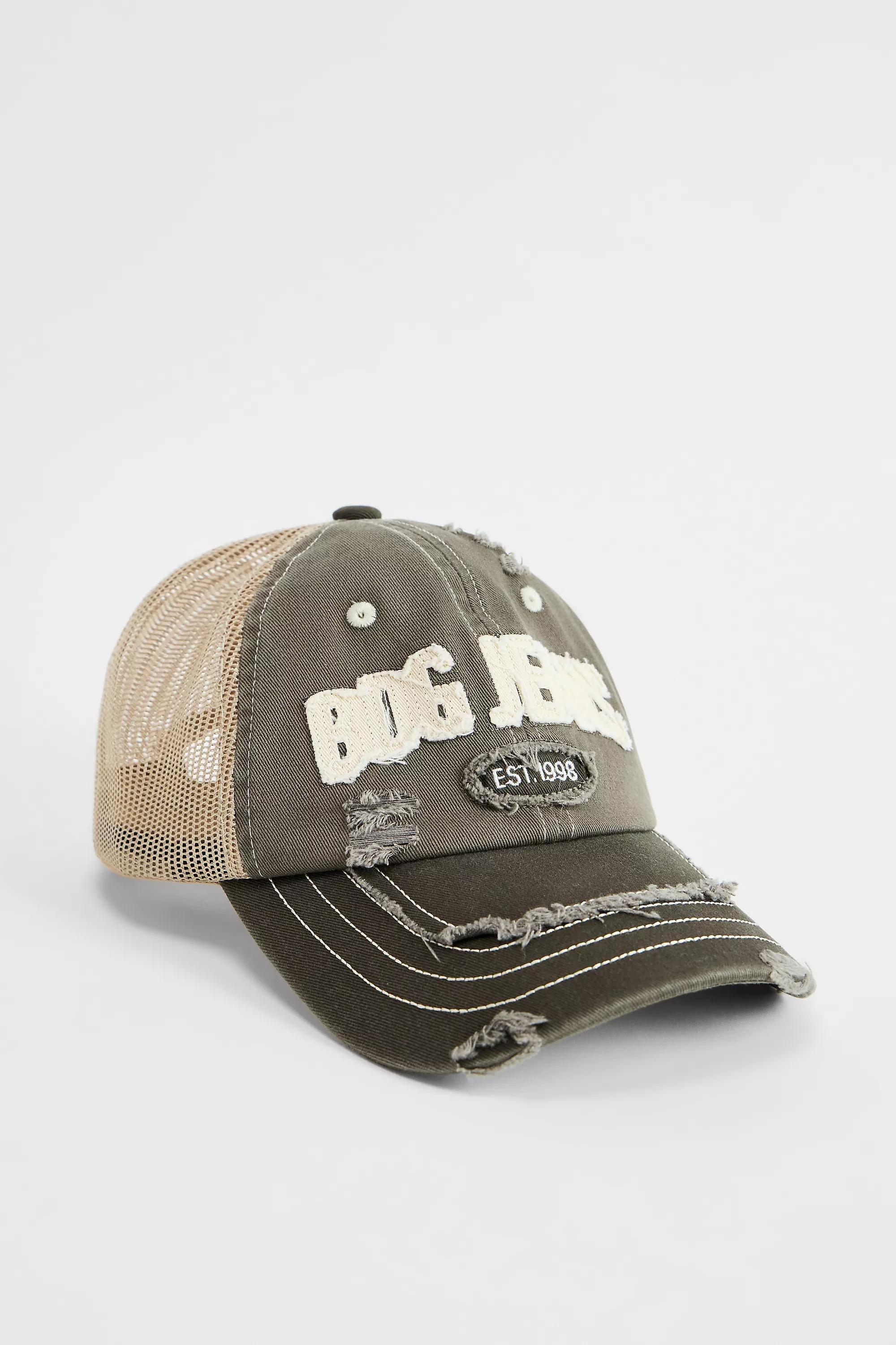 KHAKI BDG Appliquأ&copy; Mesh Trucker Cap, KHAKI, large image number 1