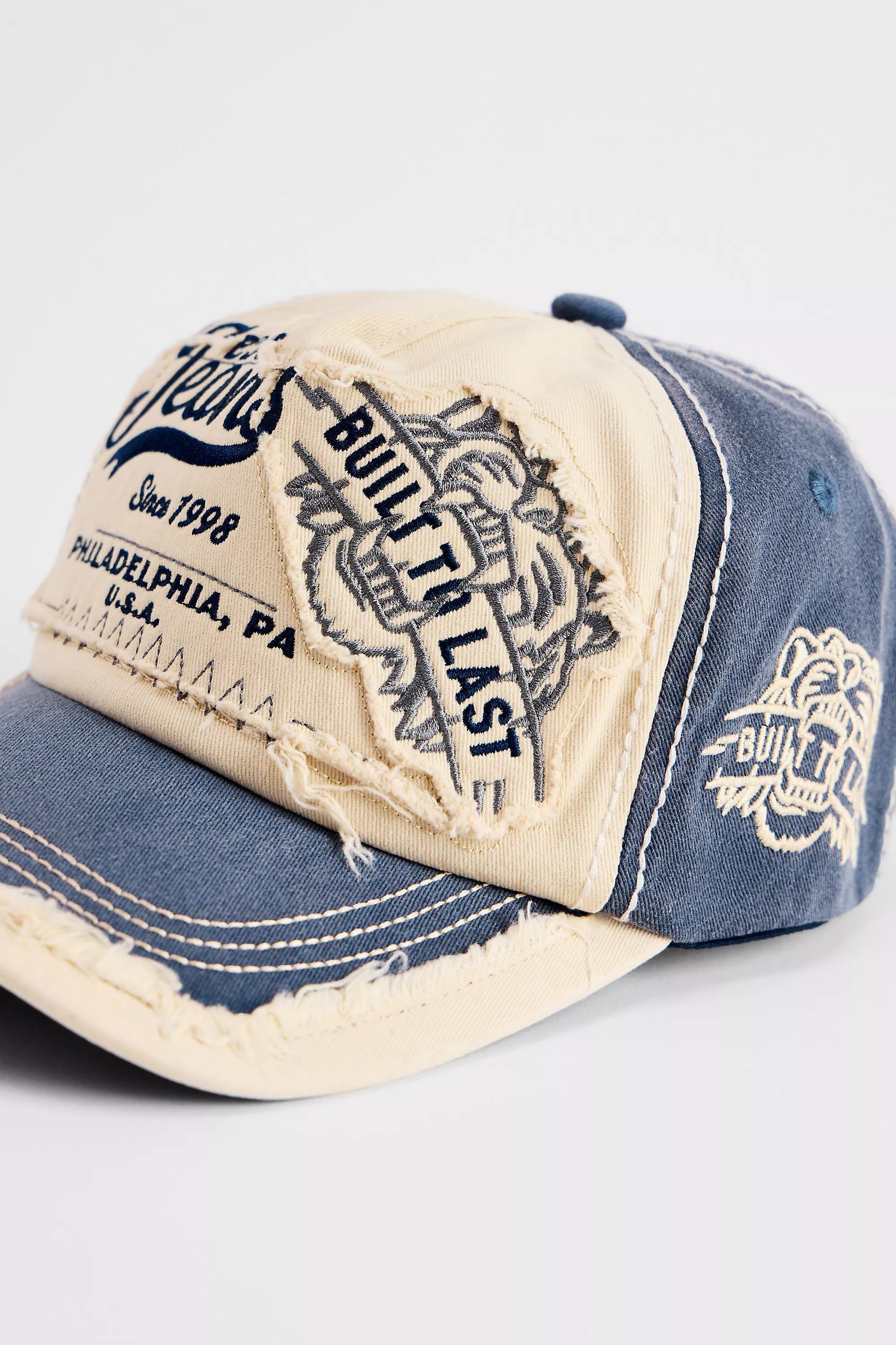 Blue Bdg Distressed Patch Cap, BLUE, large image number 0
