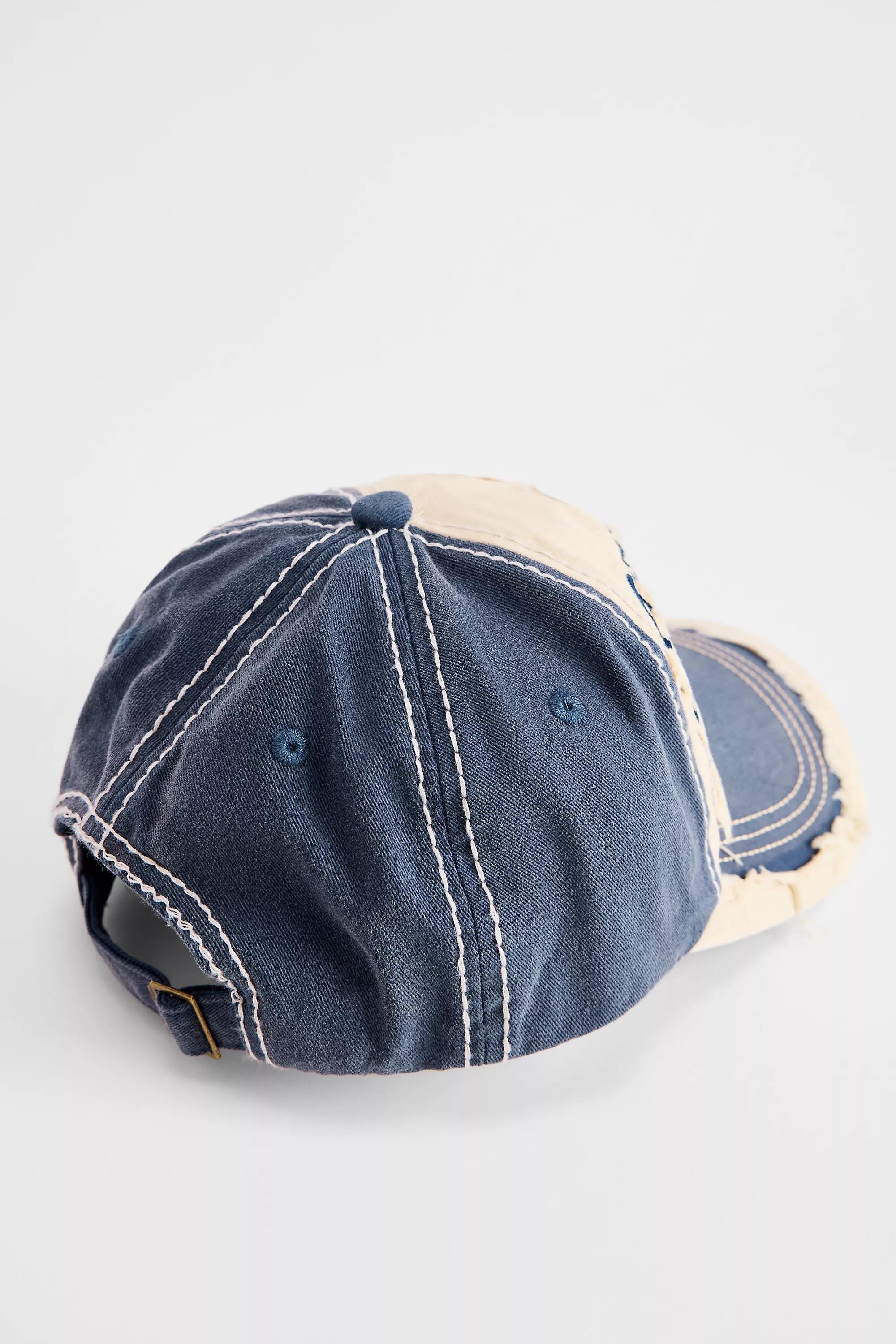 Blue Bdg Distressed Patch Cap, BLUE, large image number 1