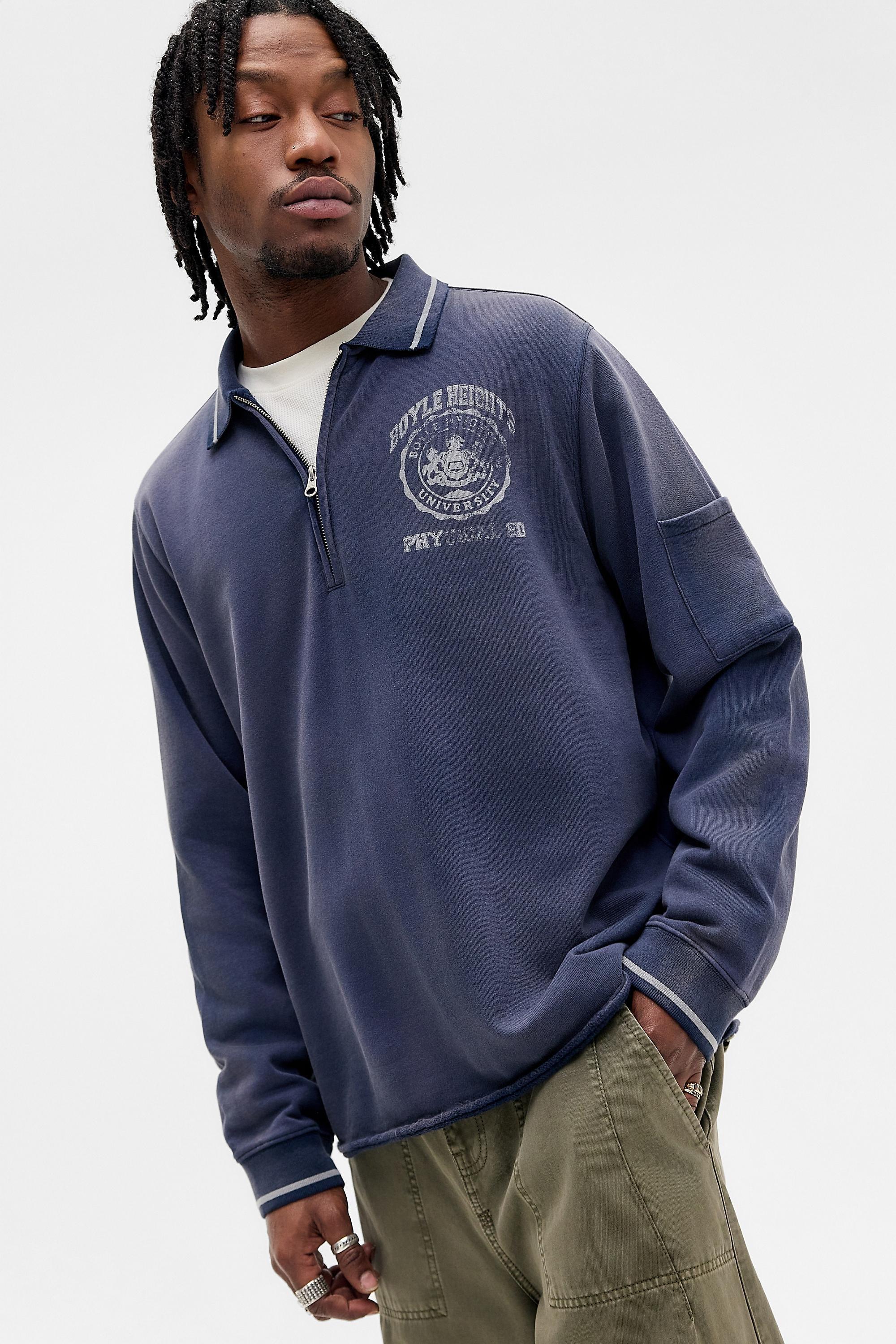 Navy Bdg Navy Sunbleach Polo Sweatshirt, NAVY, large image number 0