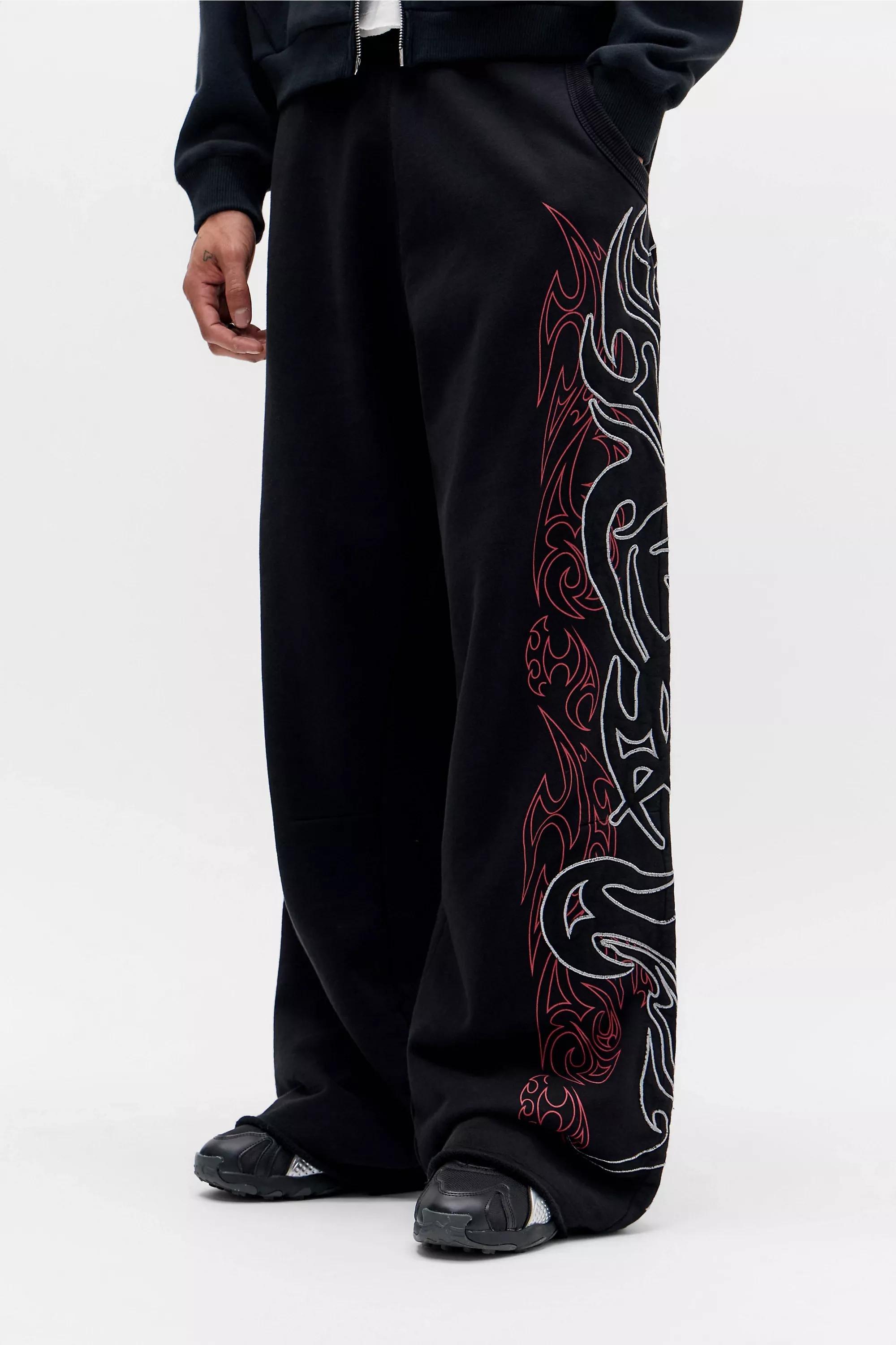 BLACK Jaded London Dark Layered XL Joggers, BLK, large image number 0