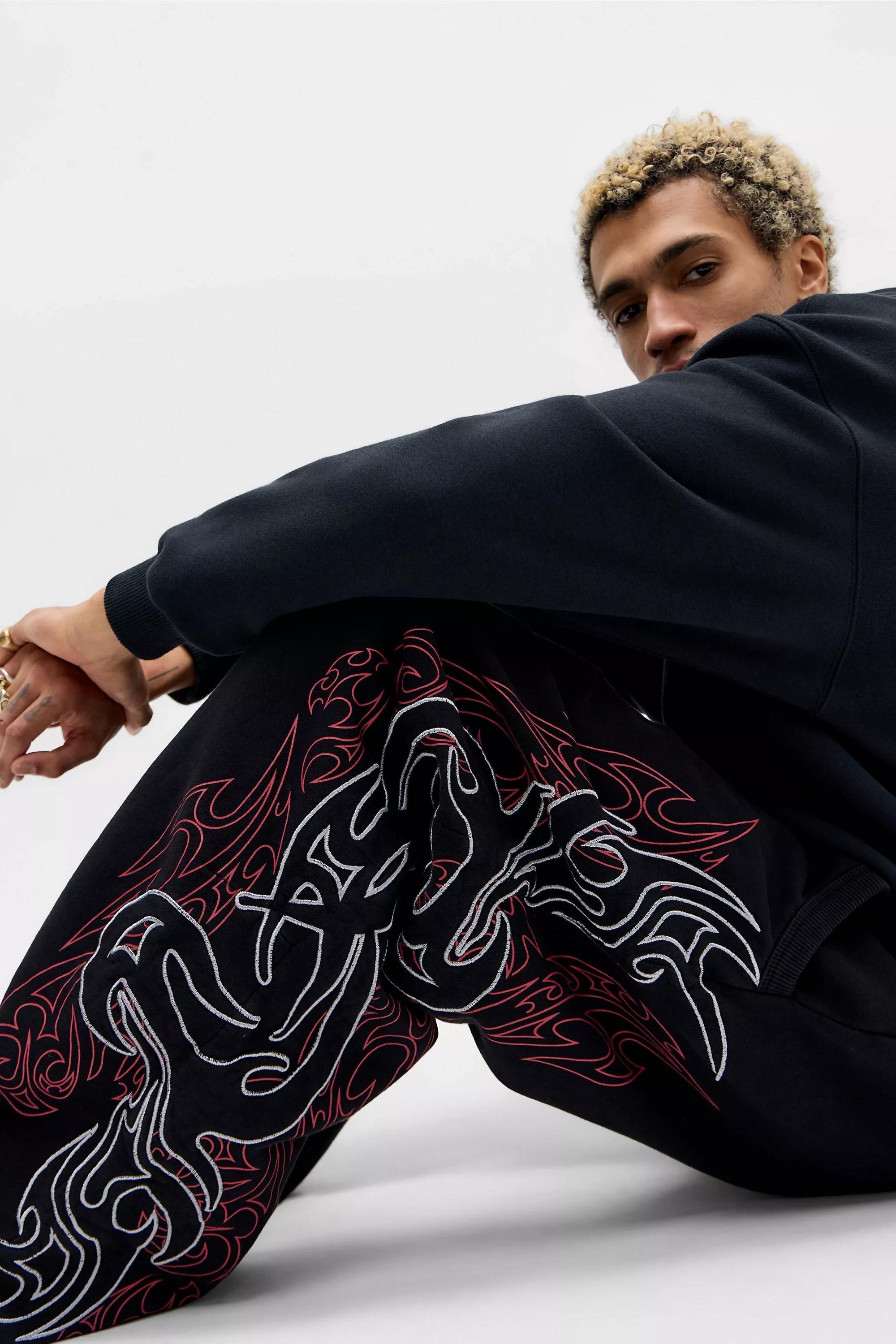 BLACK Jaded London Dark Layered XL Joggers, BLK, large image number 2