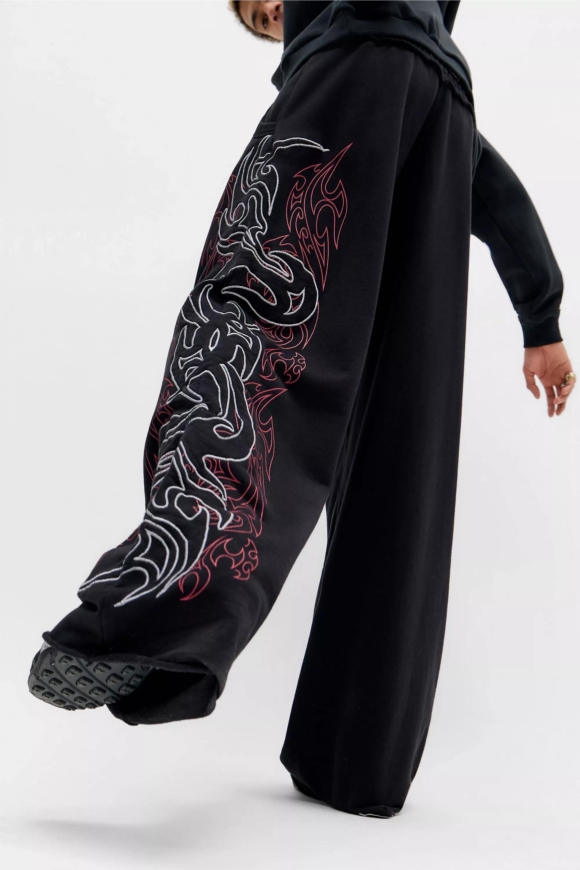 BLACK Jaded London Dark Layered XL Joggers, BLK, large image number 3