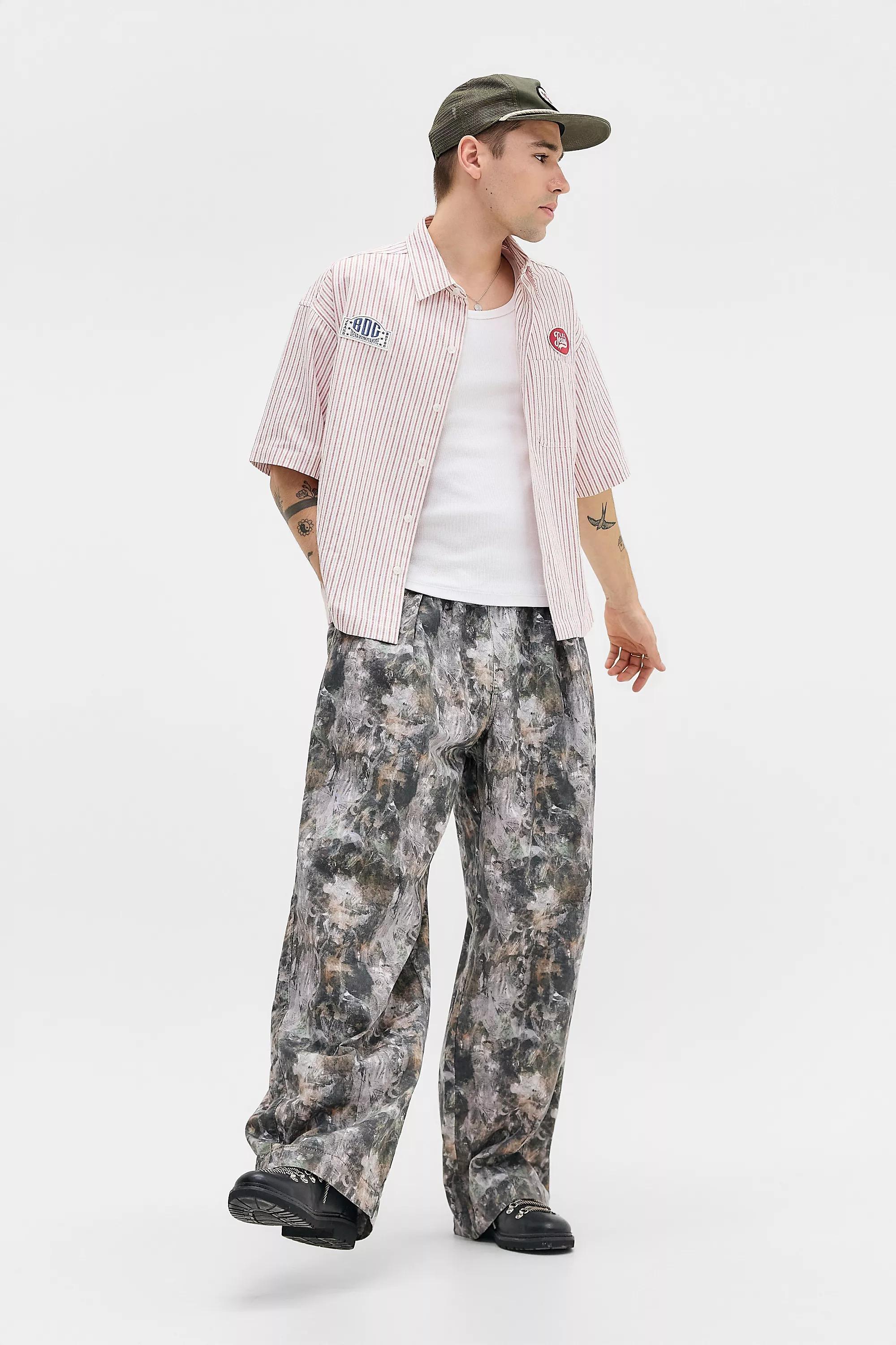 Multicolour Bdg Bobbi Watercolour Camo Baggy Cocoon Trousers, ASSORT, large image number 1