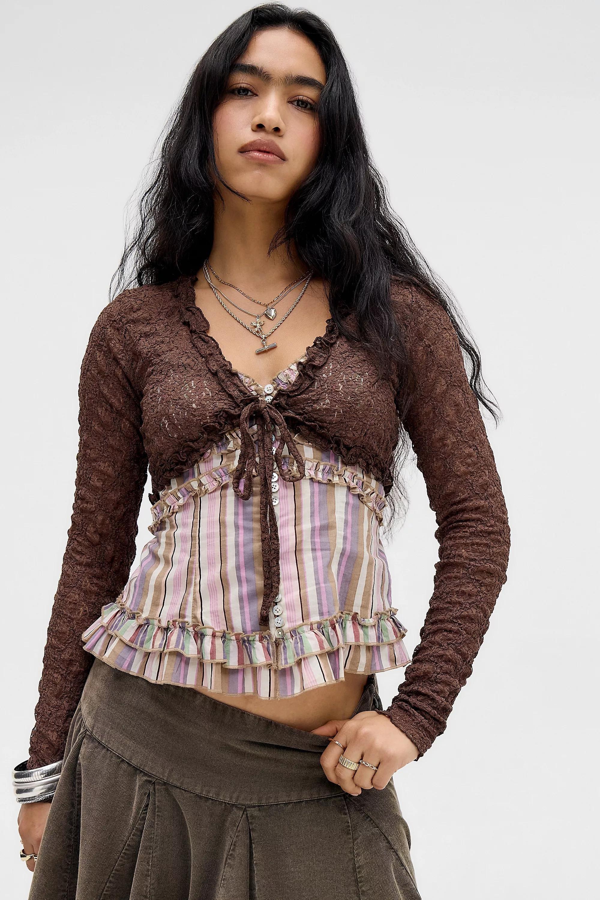 Urban Outfitters Brown Kimchi Blue Jinx Lace Bolero | Azadea UAE