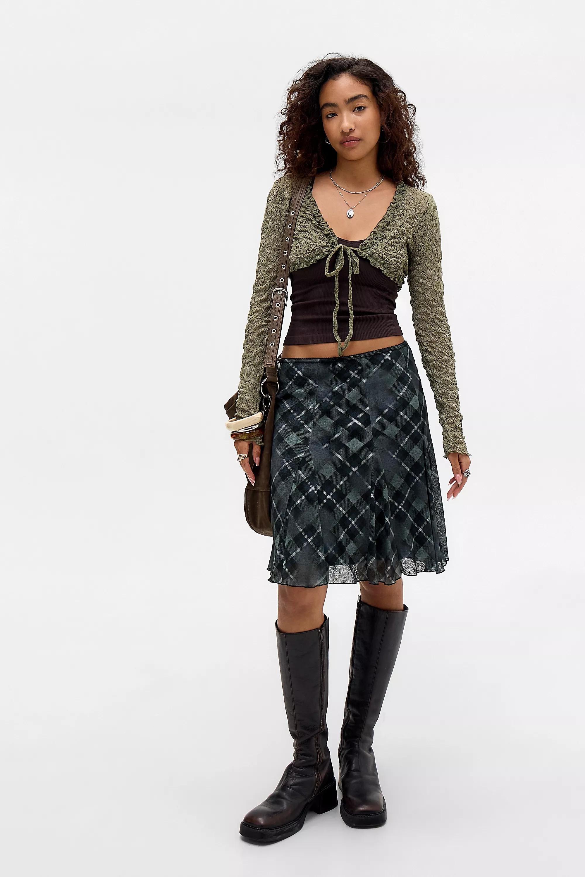 Khaki Kimchi Blue Jinx Lace Bolero, KHAKI, medium