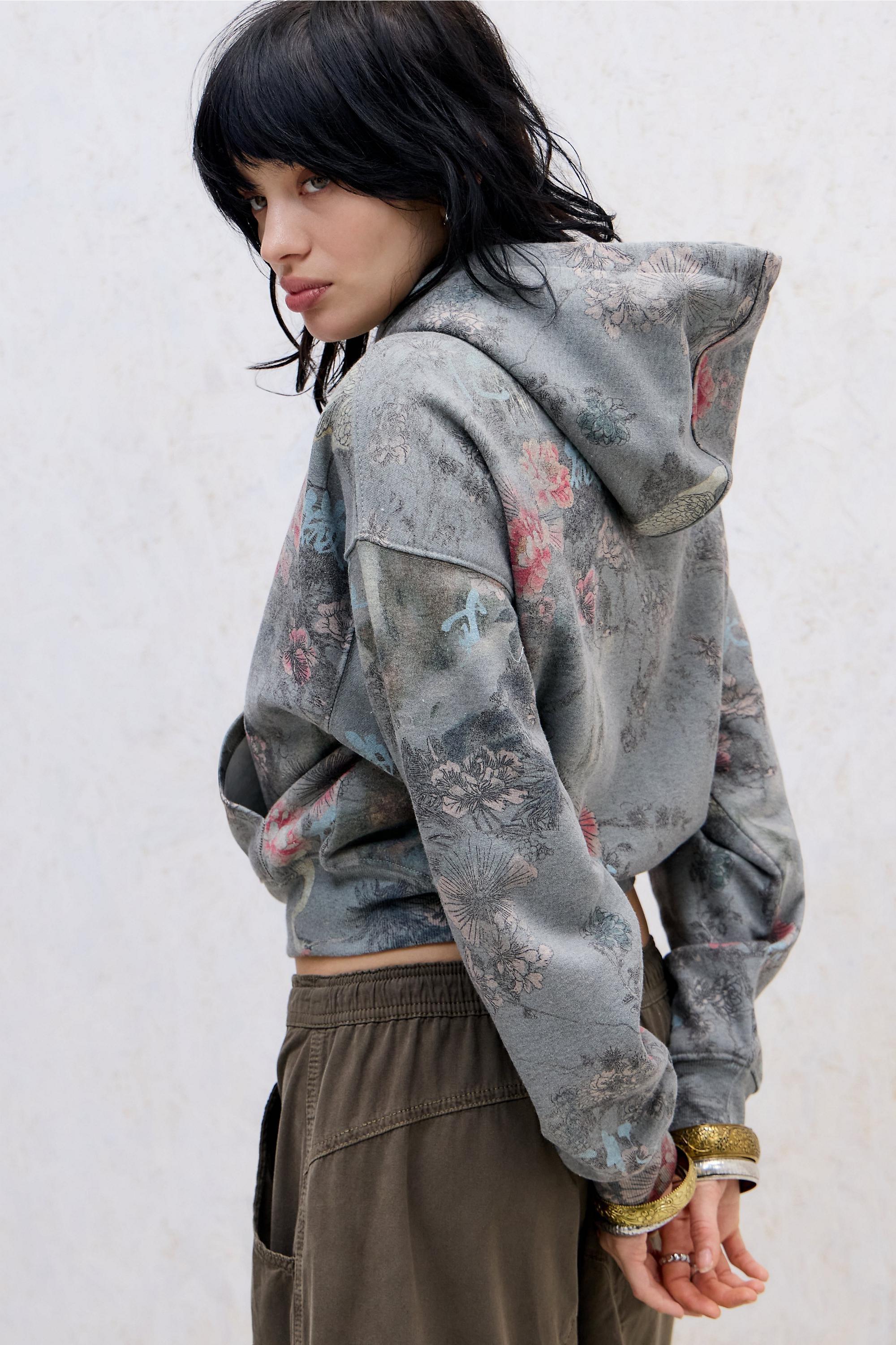 Khaki Kimchi Blue Good Luck Asiatic Zip-Through Hoodie, KHAKI, large image number 3