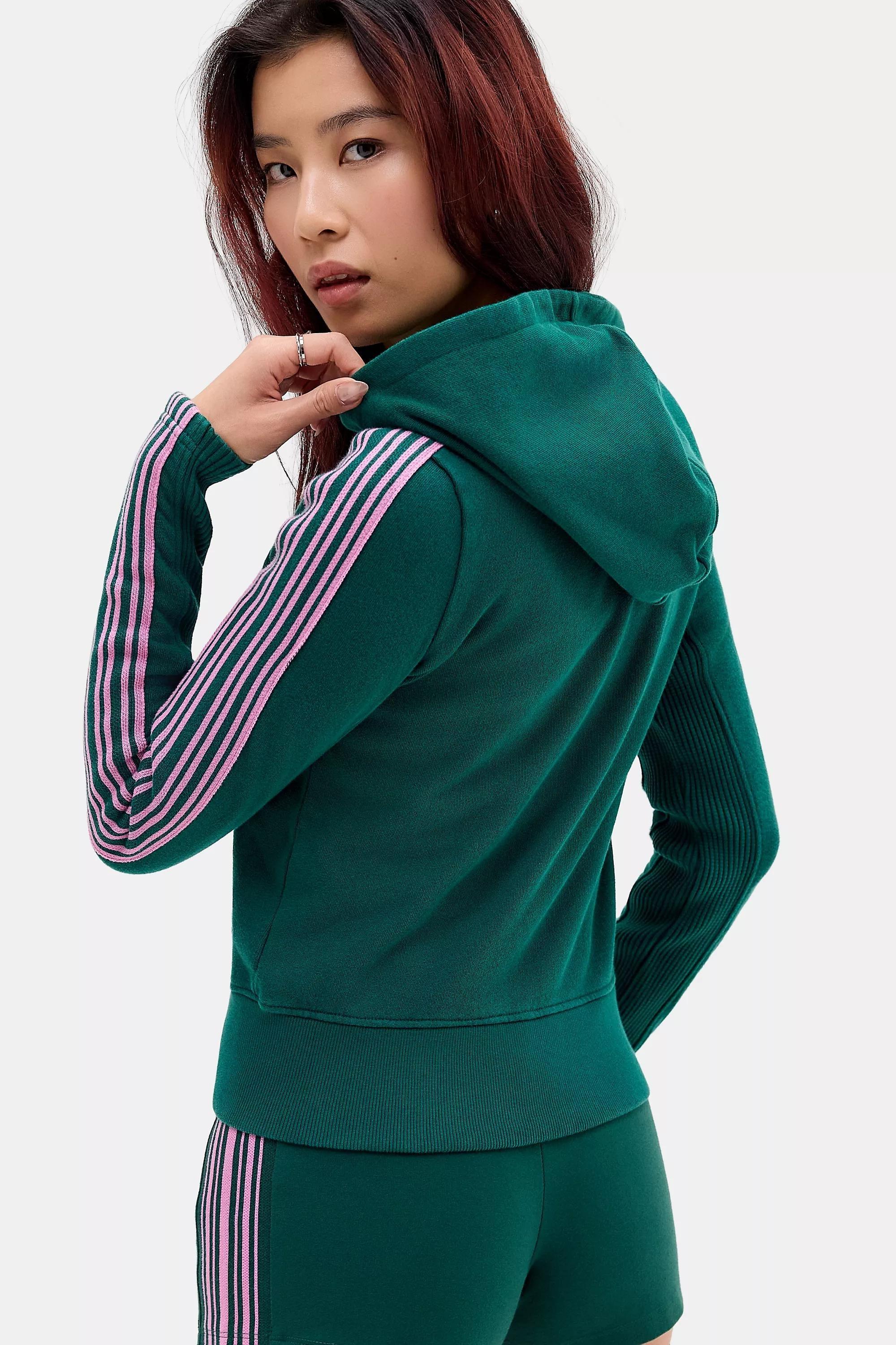 Green Iets Frans... Trip Stripe Hooded Track Top, D GREEN, large image number 4