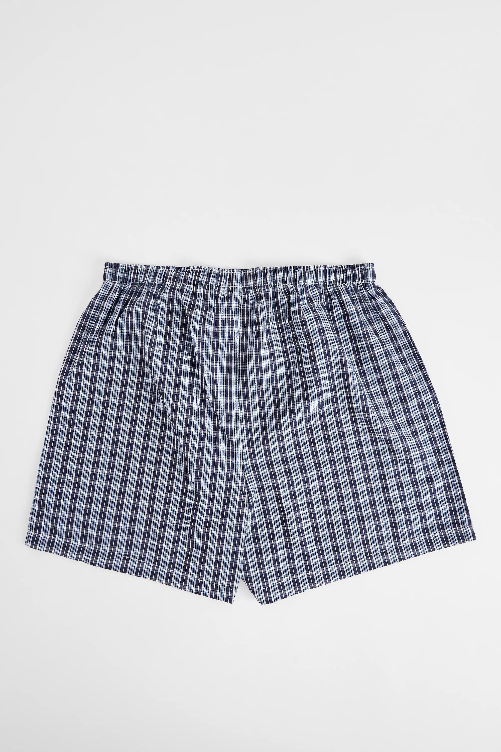 Blue Bdg Navy And Blue Check Boxer Shorts, BLUE, medium