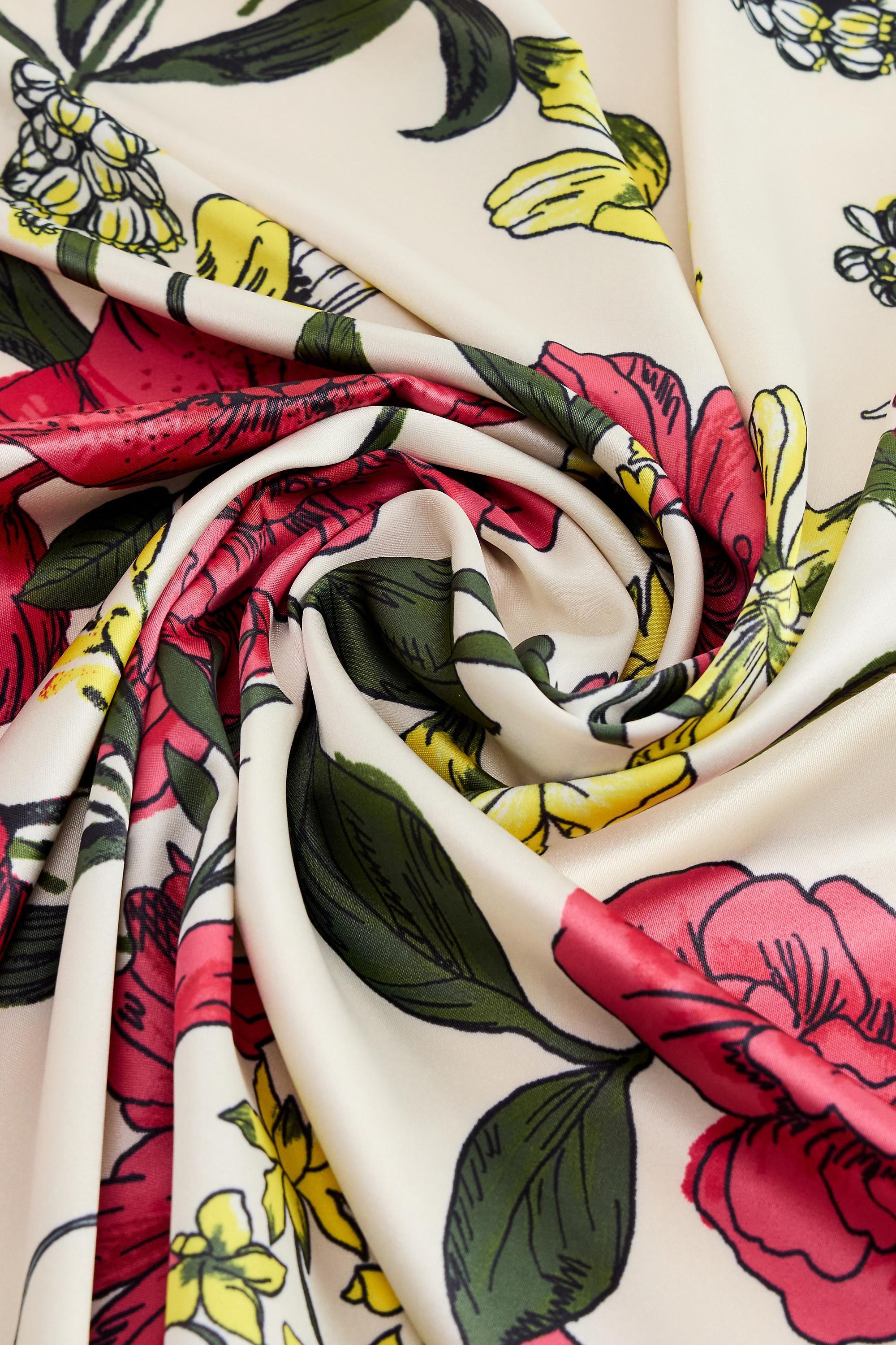 Cream Uo Silky Floral Scarf, CREME, large image number 3