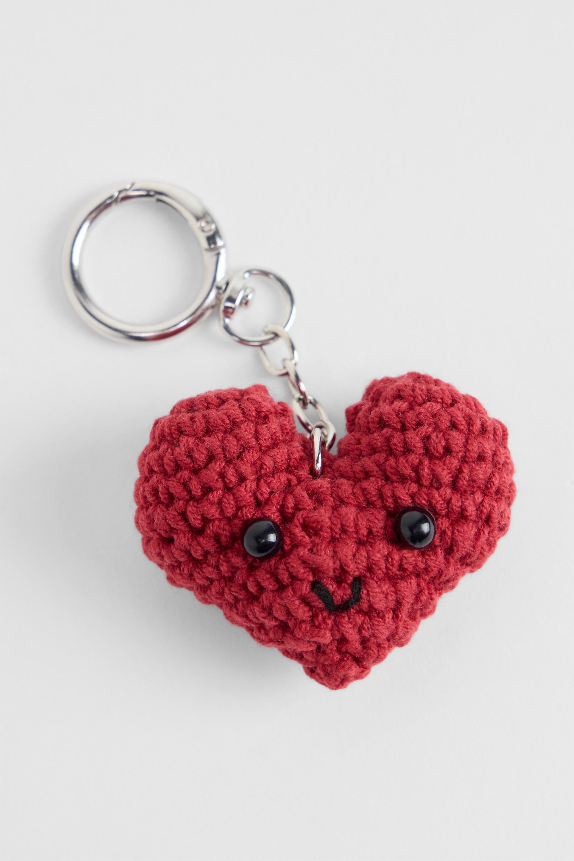 Red Uo Heart Keyring, RED, medium