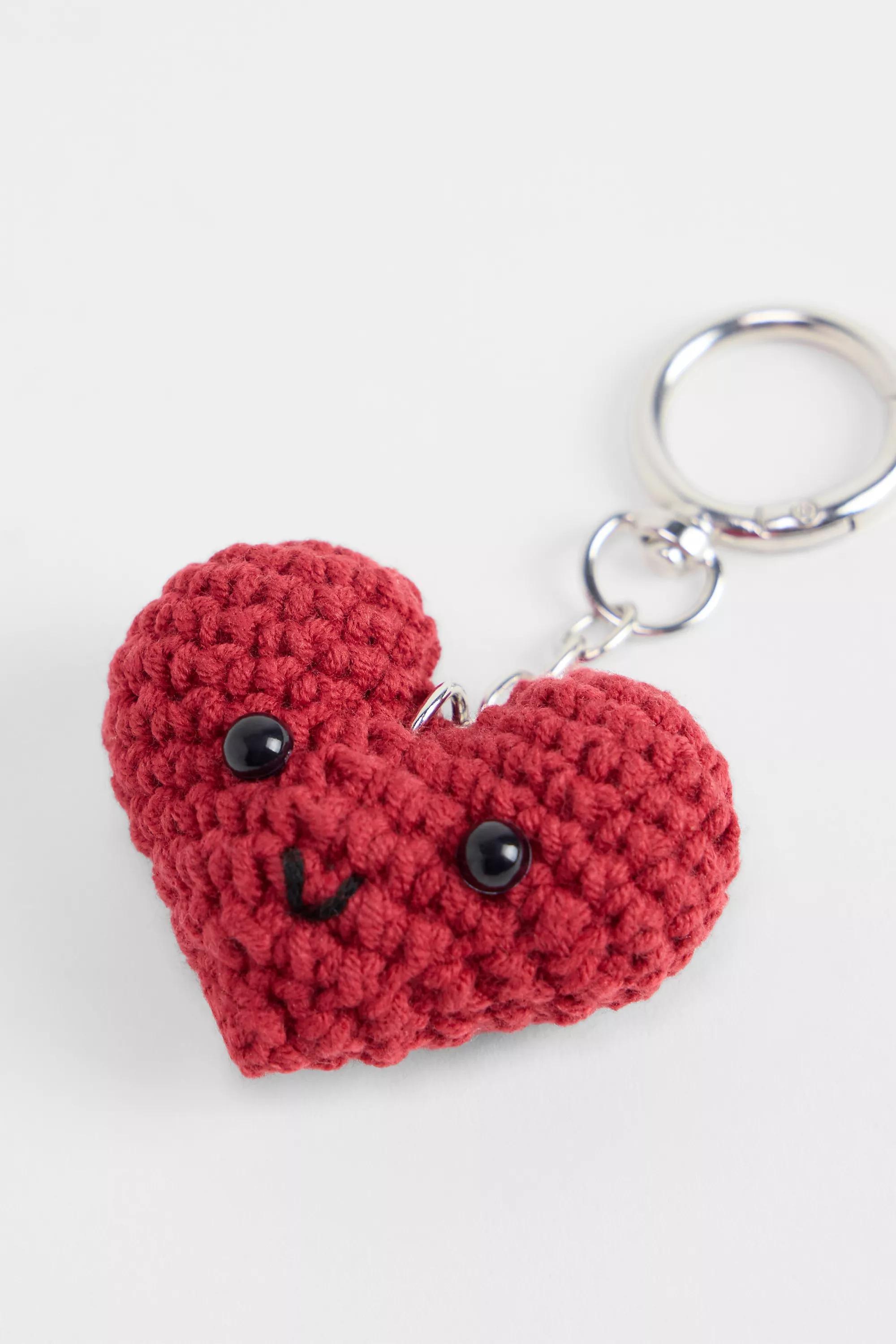 Red Uo Heart Keyring, RED, medium