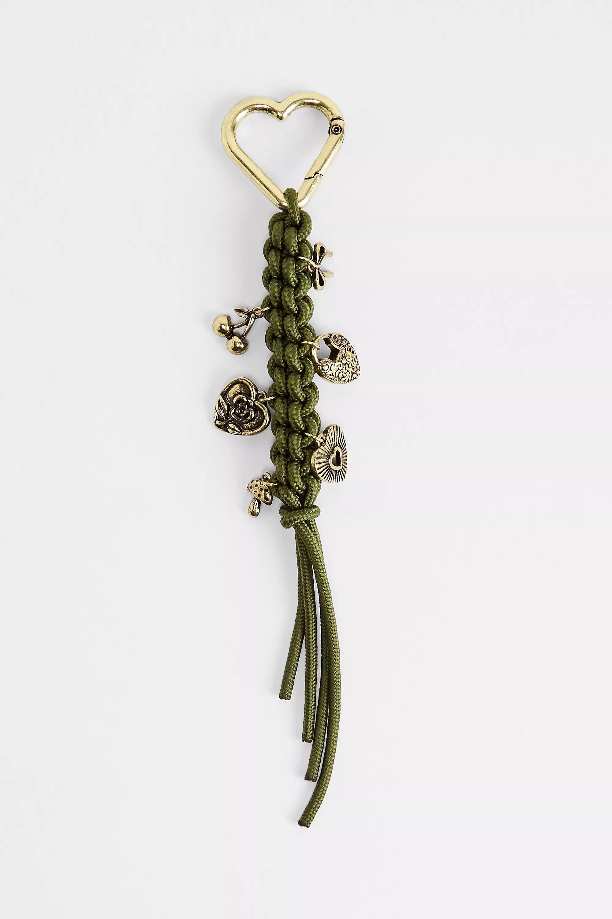 Multicolour Uo Braided Charm Keyring, ASSORT, large image number 1