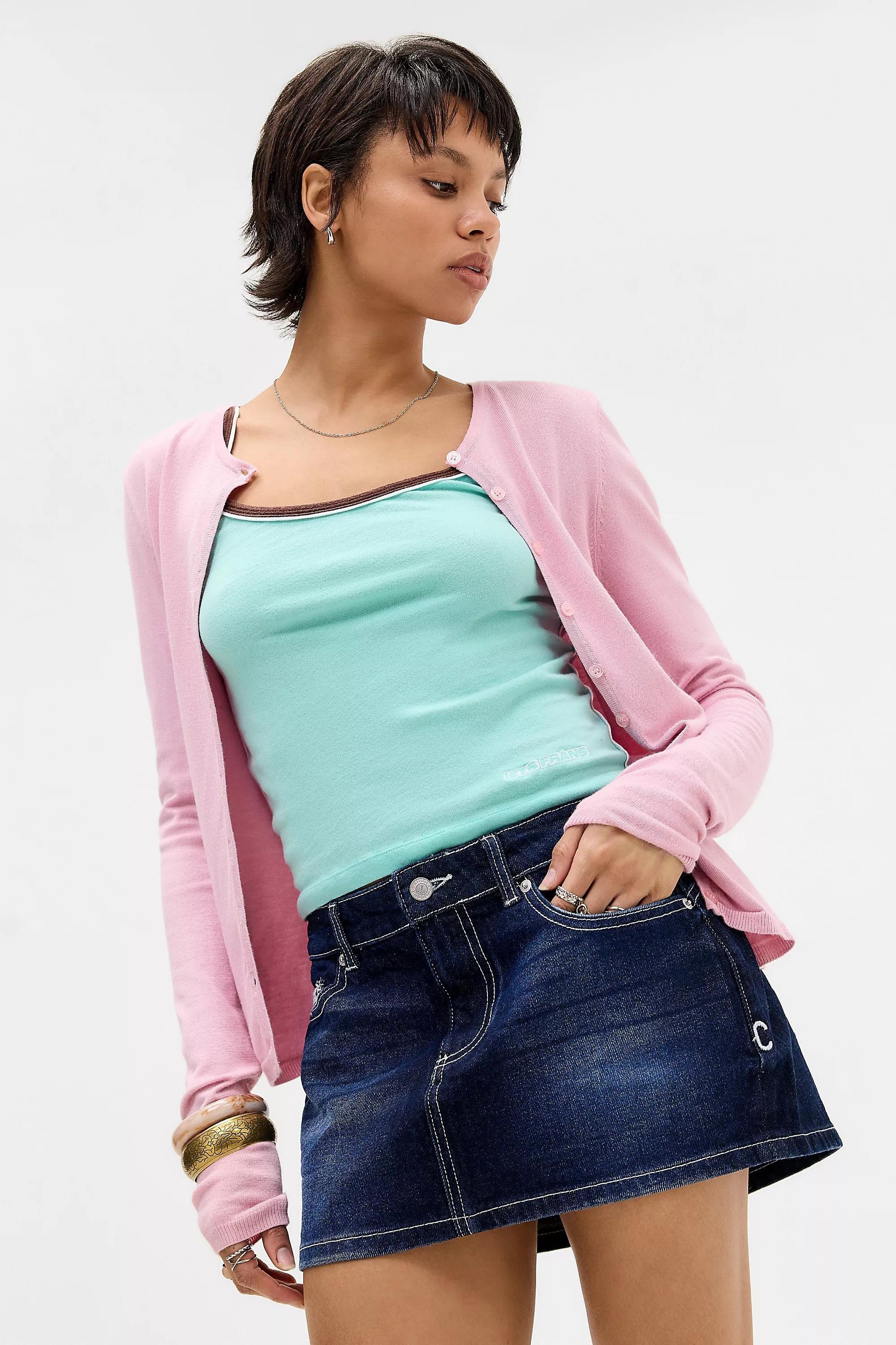 Blue Juicy Couture Low Rise Denim Mini Skirt, INDIGO, large image number 0