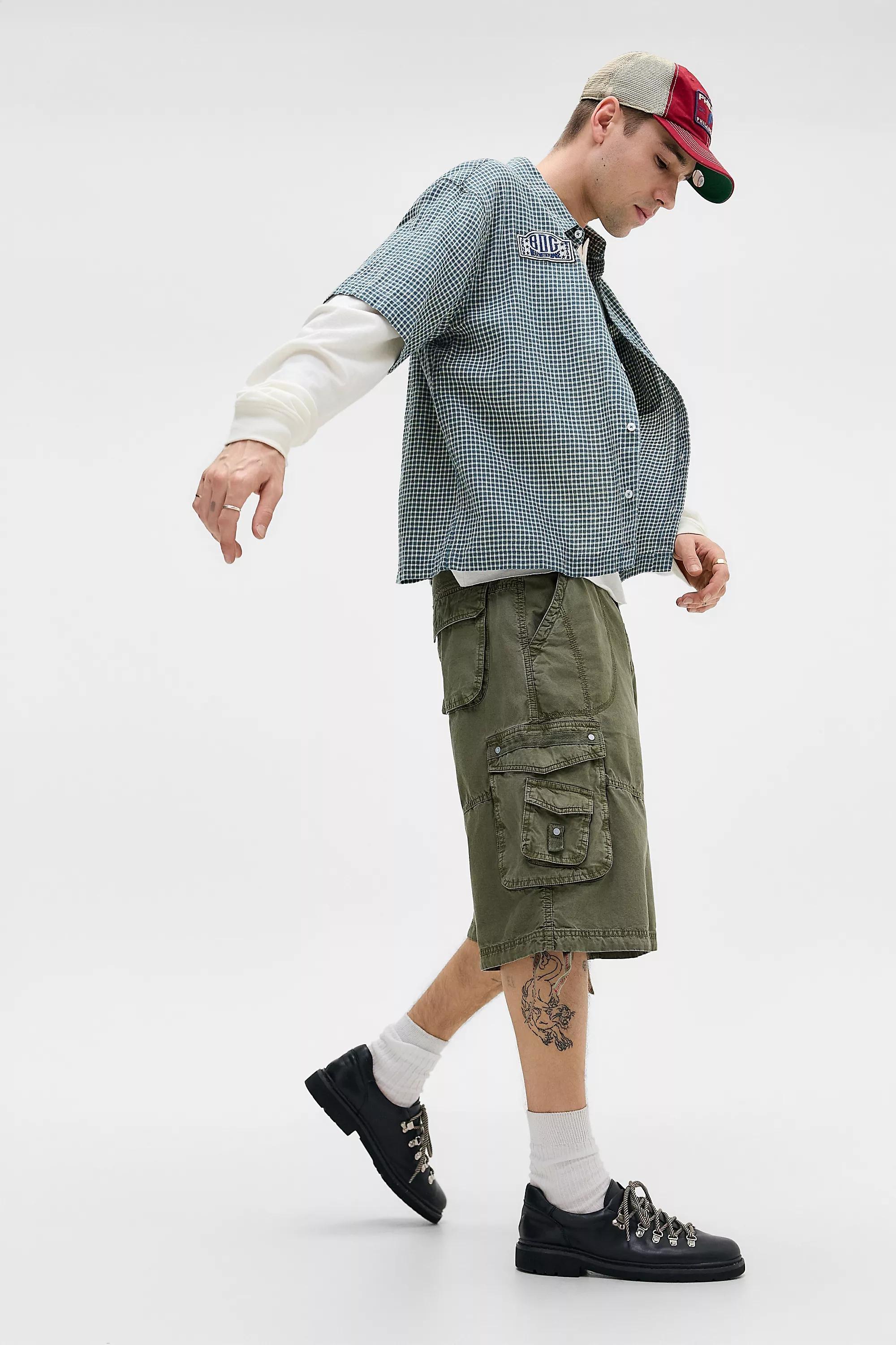 Khaki Bdg Khaki Vint Cargo Shorts, KHAKI, large image number 1
