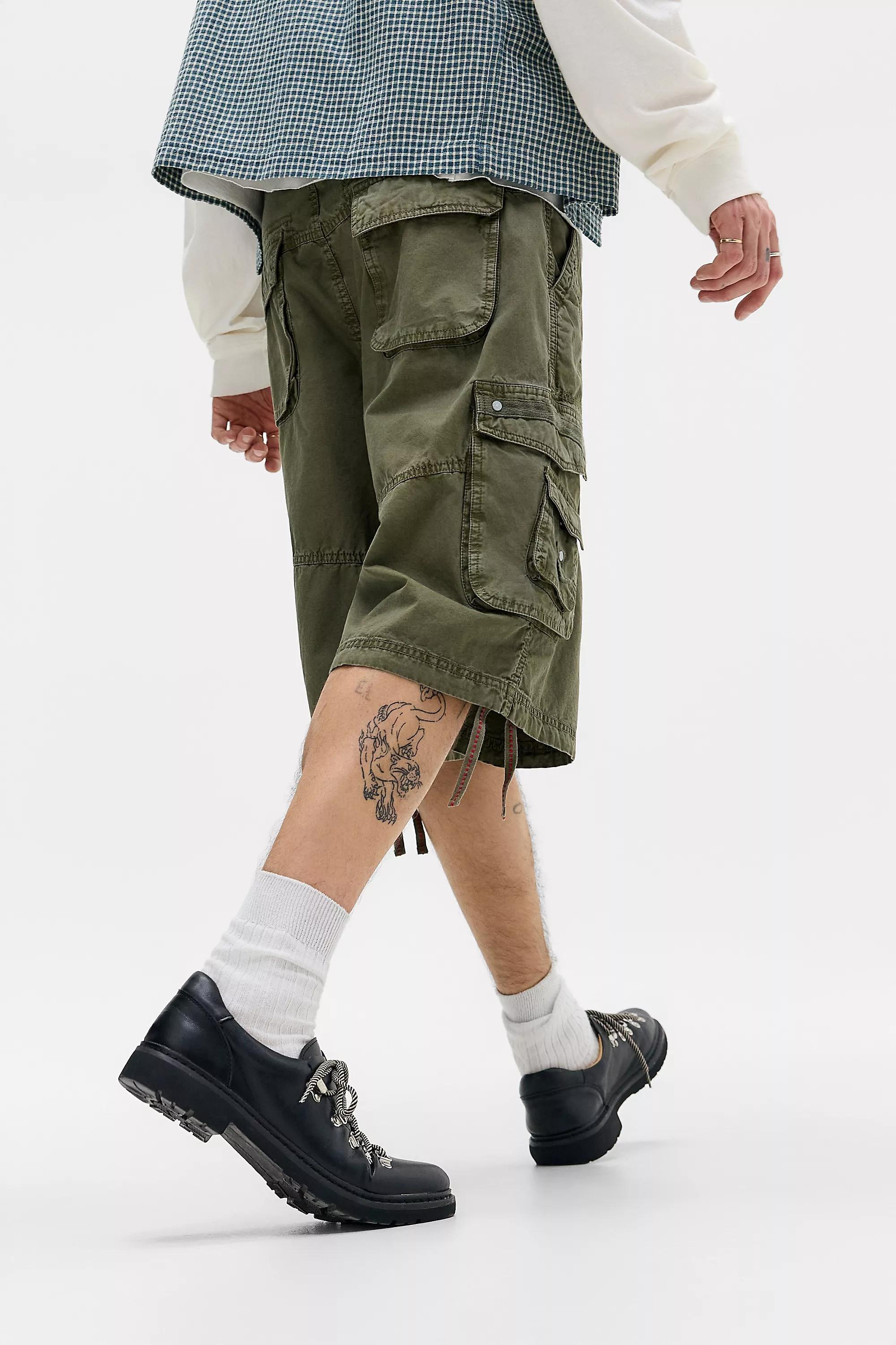 Khaki Bdg Khaki Vint Cargo Shorts, KHAKI, large image number 3