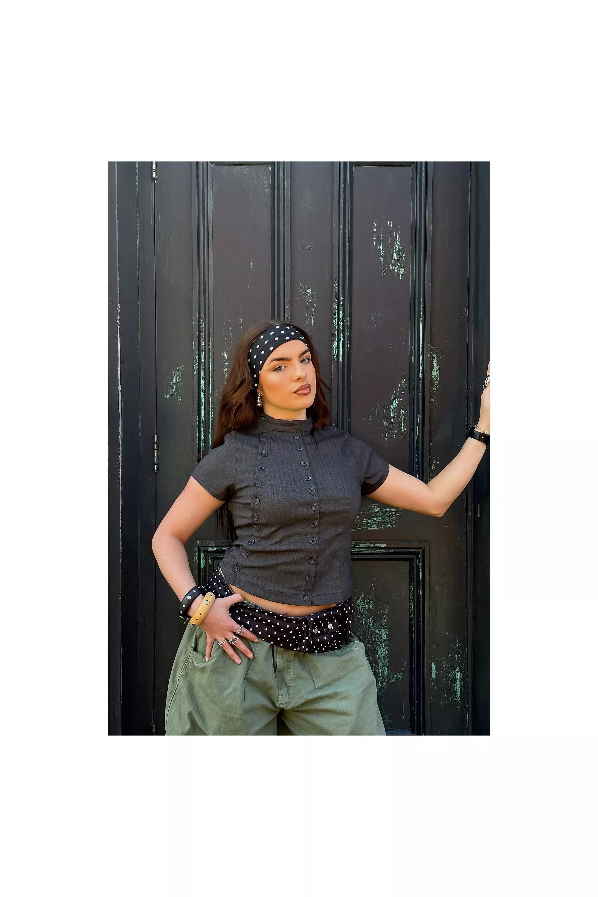 Grey Uo Laurna Double Button Blouse, GREY, large image number 1