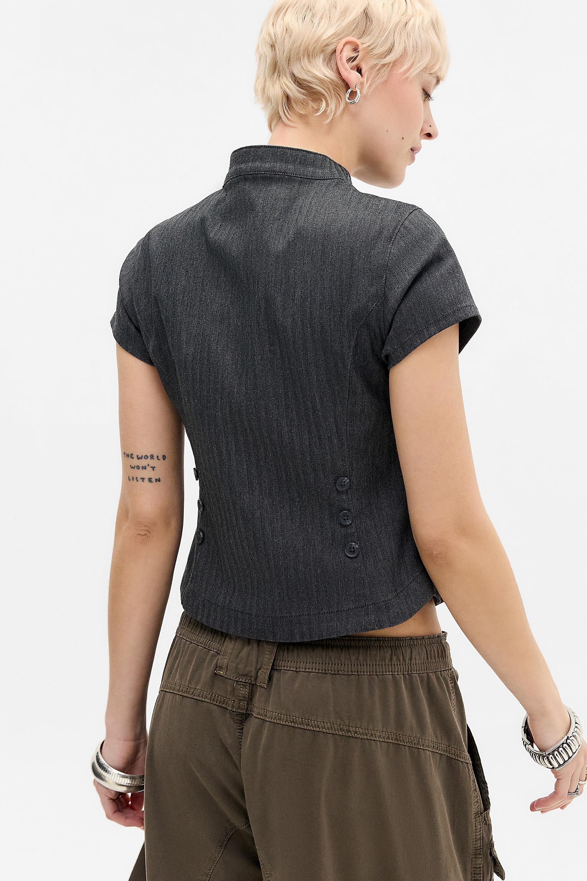 Grey Uo Laurna Double Button Blouse, GREY, large image number 5