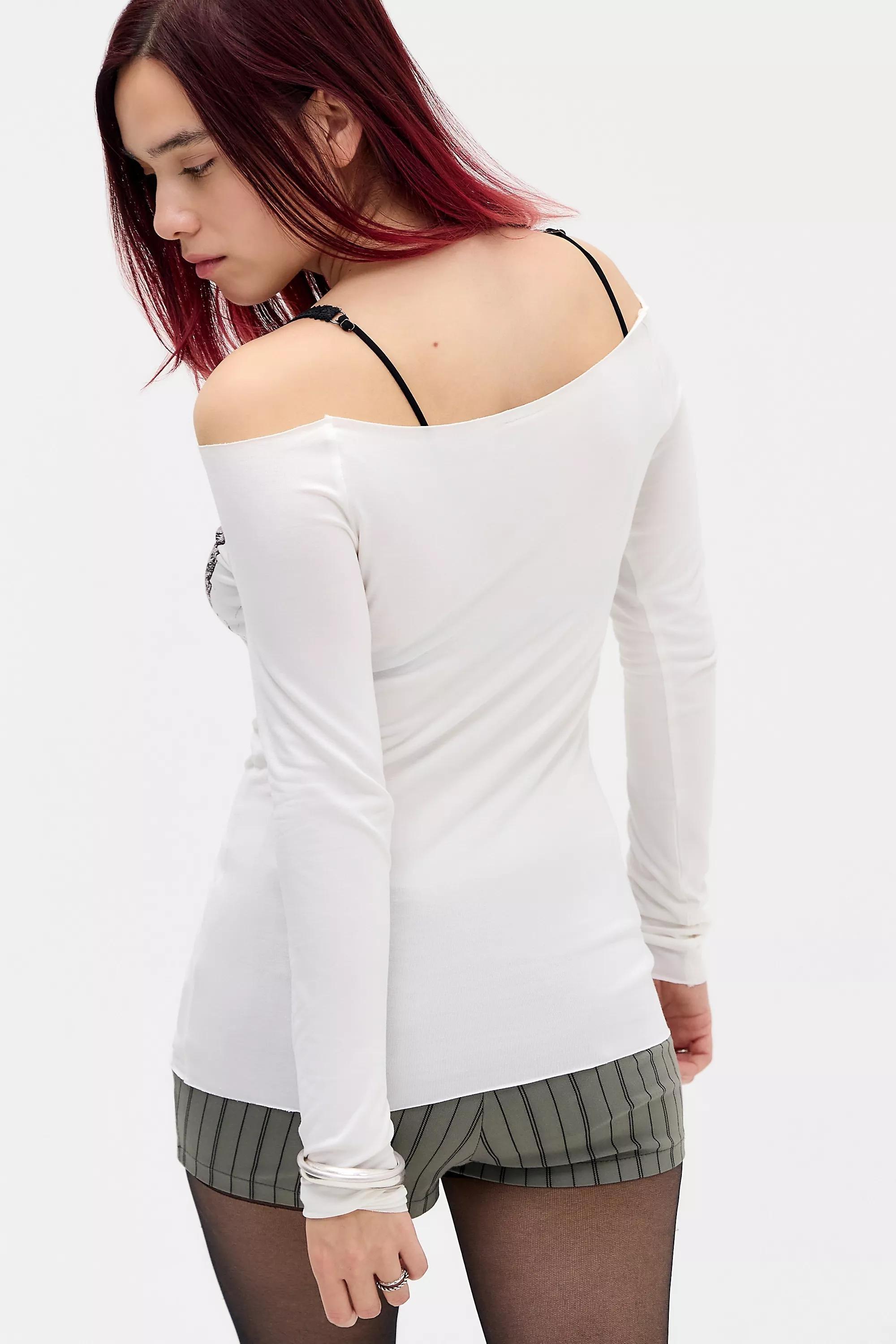 White Silence + Noise Long Sleeve T-Shirt, WHT, large image number 3