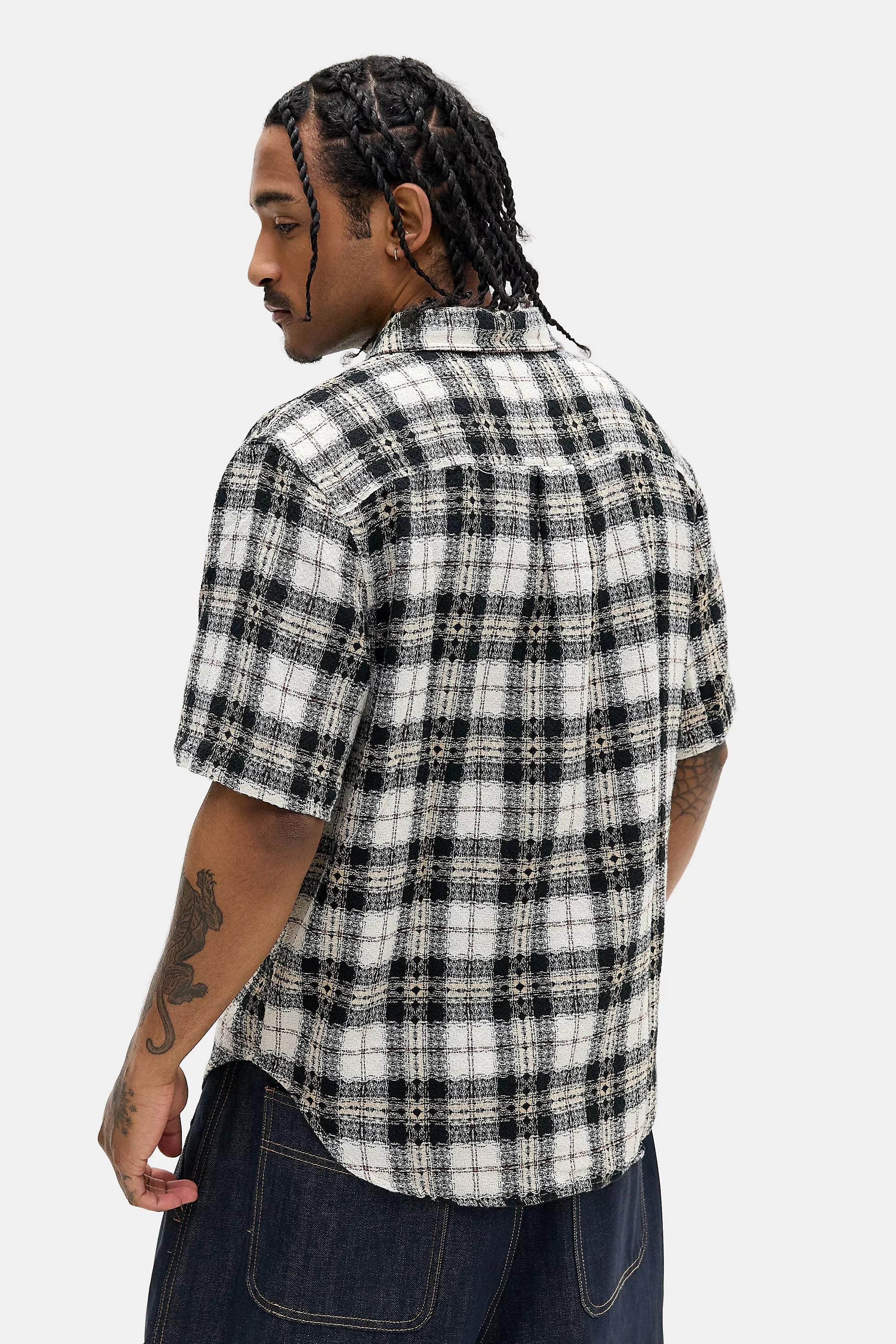 Beige Bdg Ivory Check Short Sleeve Shirt, NEUTR MOT, large image number 3