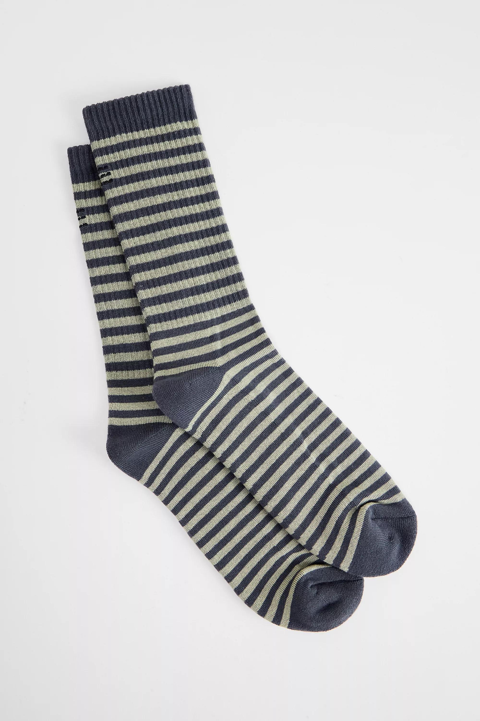GREY UO Grey Grunge Stripe Socks, GREY, medium