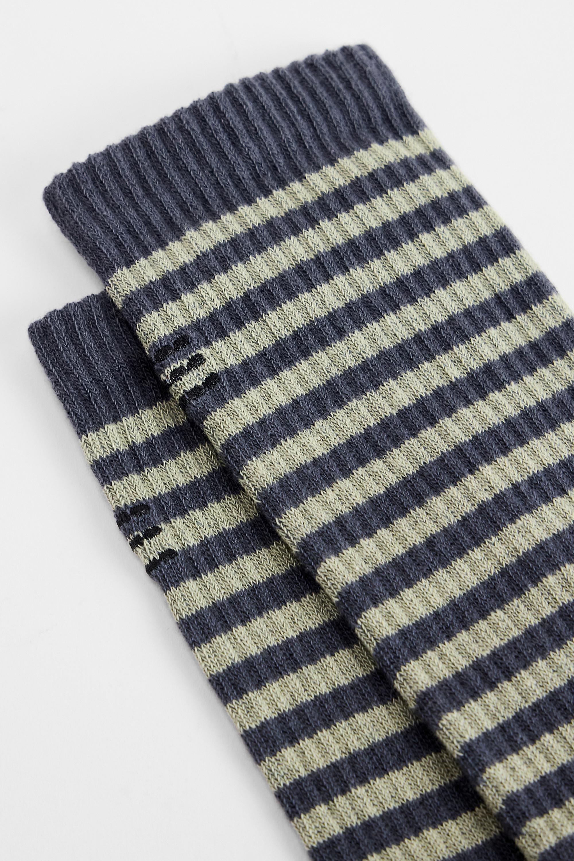 GREY UO Grey Grunge Stripe Socks, GREY, large image number 1