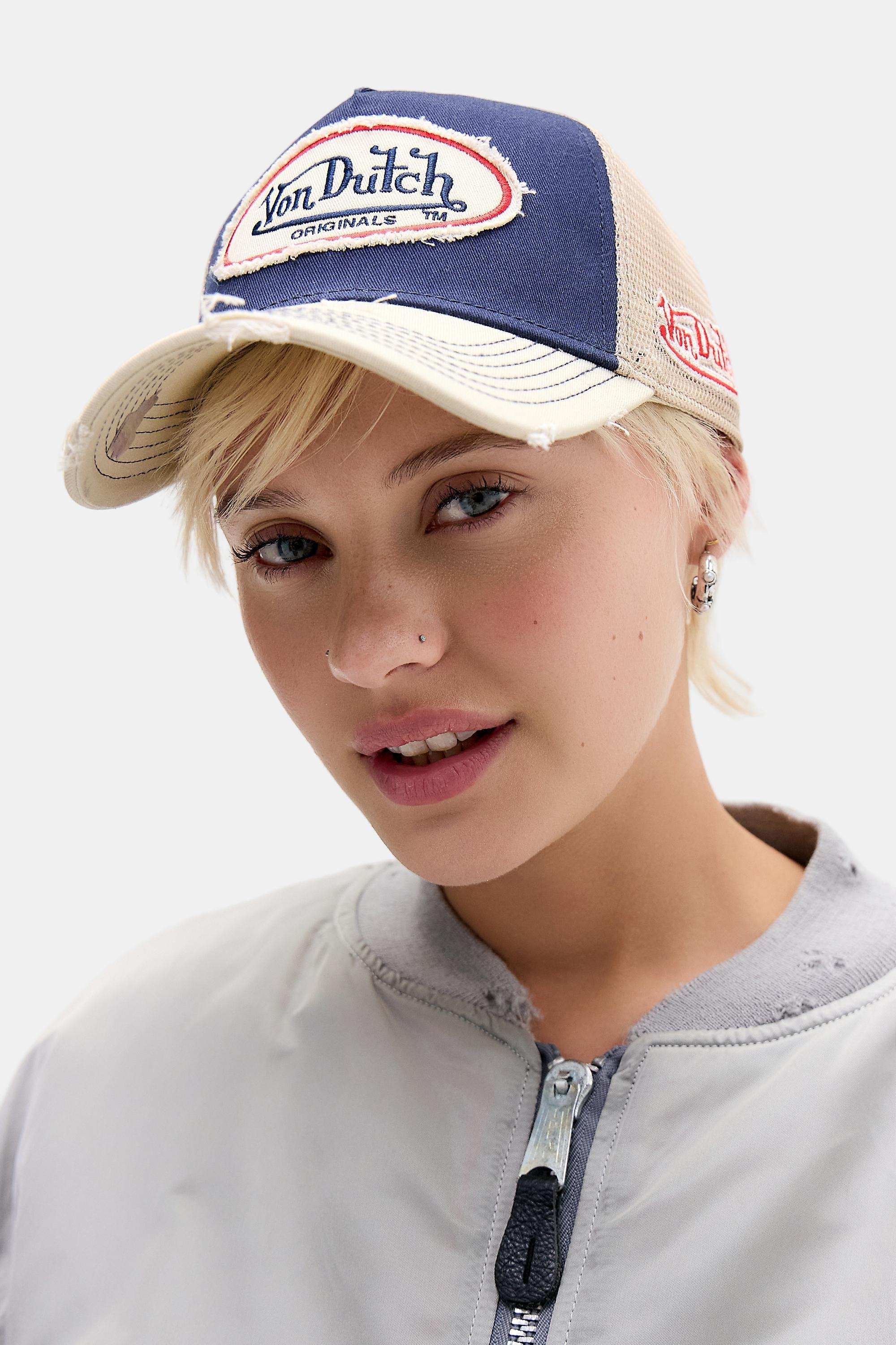 Navy Von Dutch Uo Exclusive Distressed Trucker Cap, NAVY, large image number 0