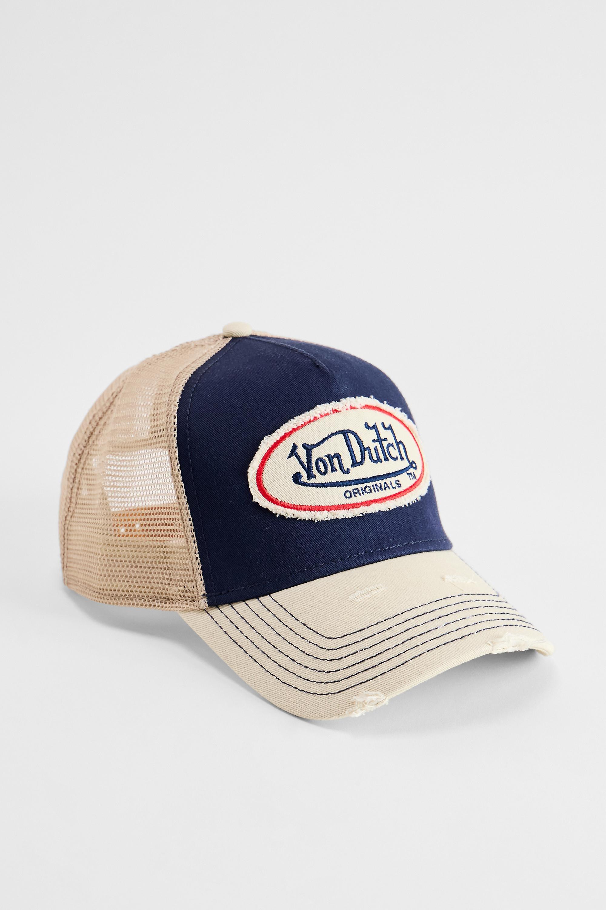Navy Von Dutch Uo Exclusive Distressed Trucker Cap, NAVY, medium