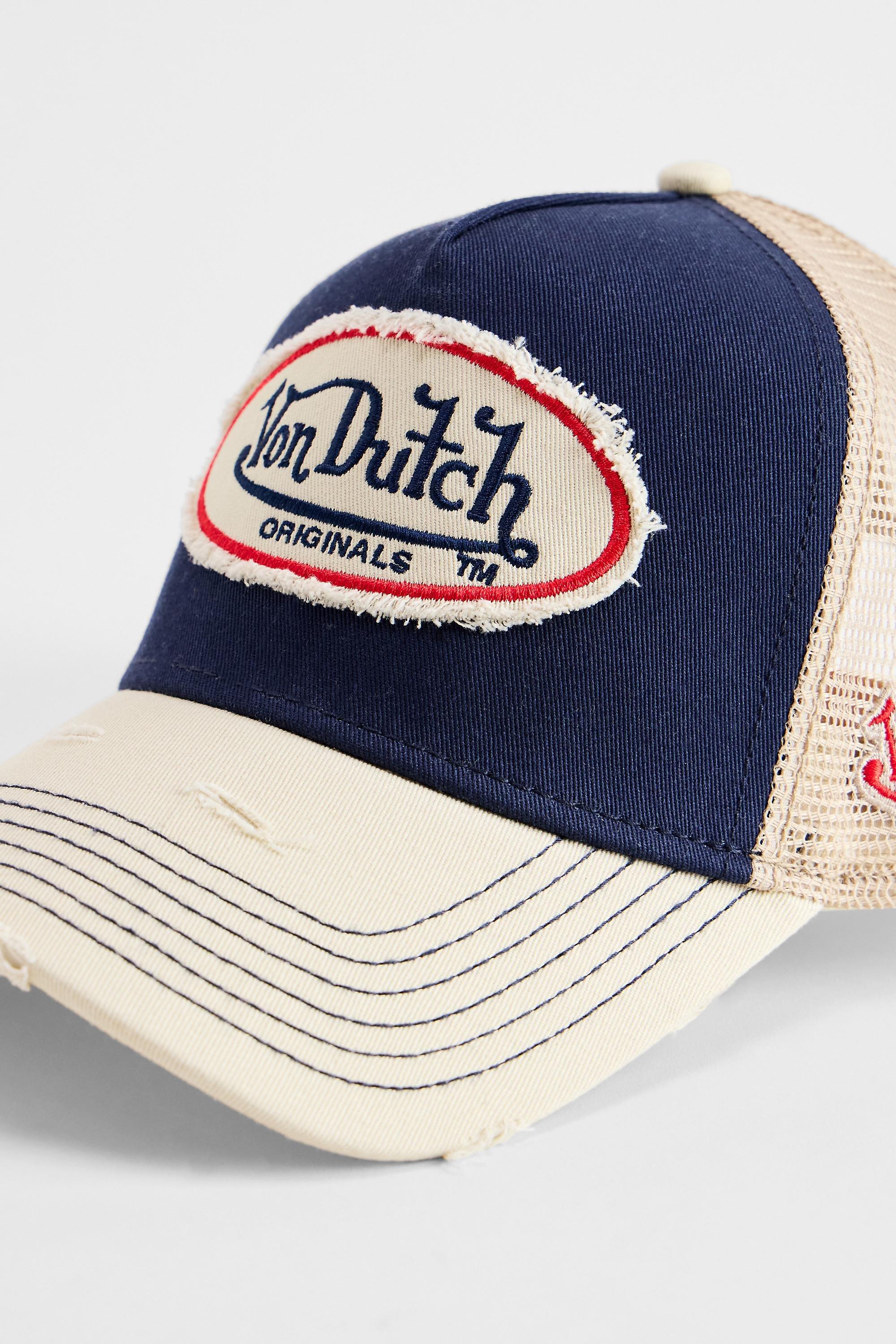 Navy Von Dutch Uo Exclusive Distressed Trucker Cap, NAVY, medium