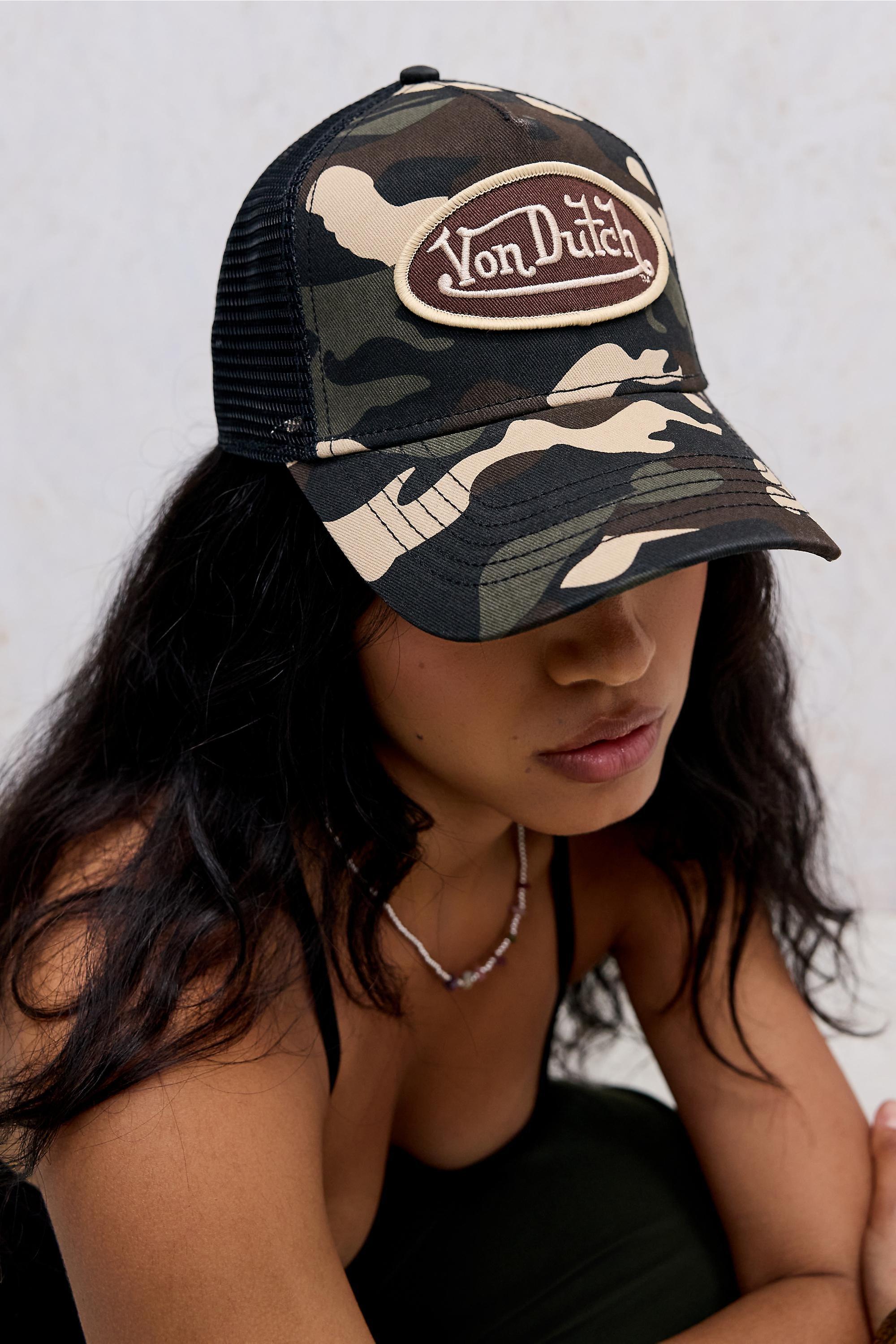 Green Von Dutch Camo Trucker Cap, GRN, medium