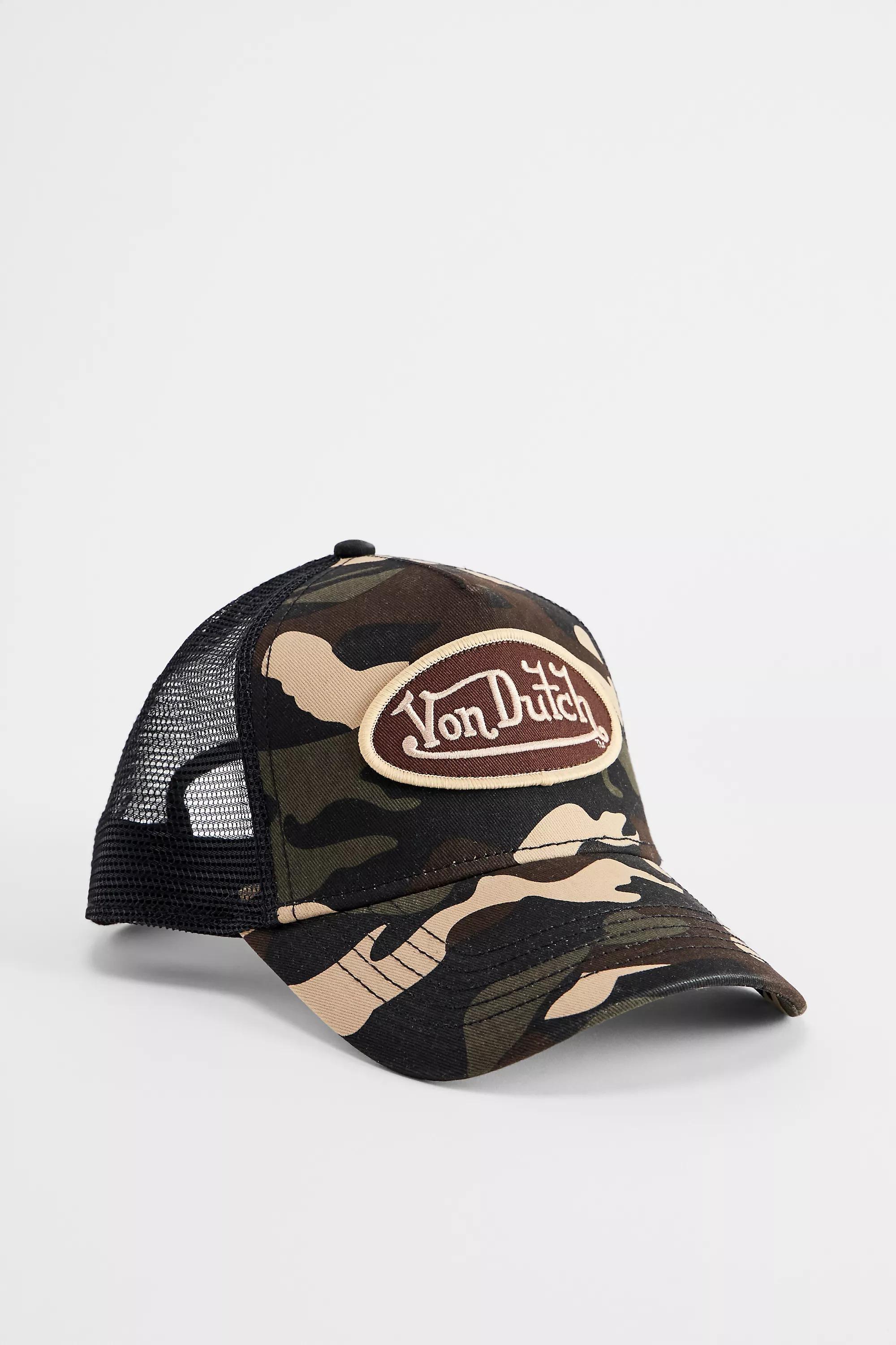 Green Von Dutch Camo Trucker Cap, GRN, medium