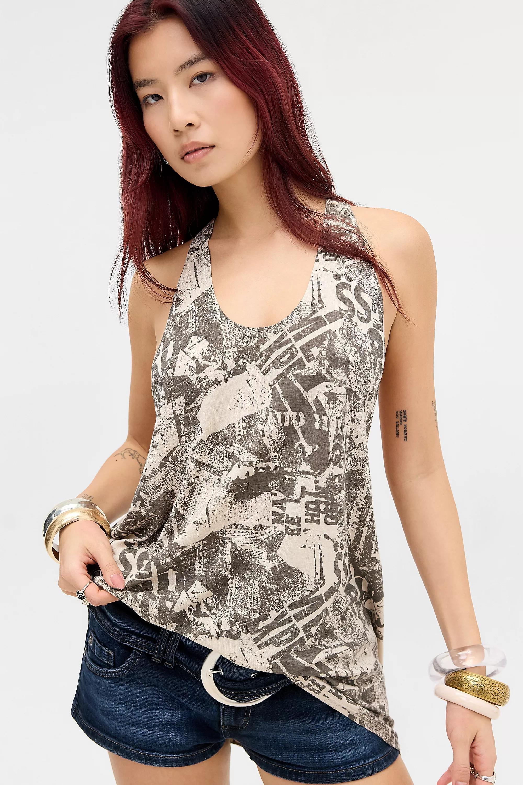 Black And White Bdg Reese Bowery Tank Top, B&W, large image number 2