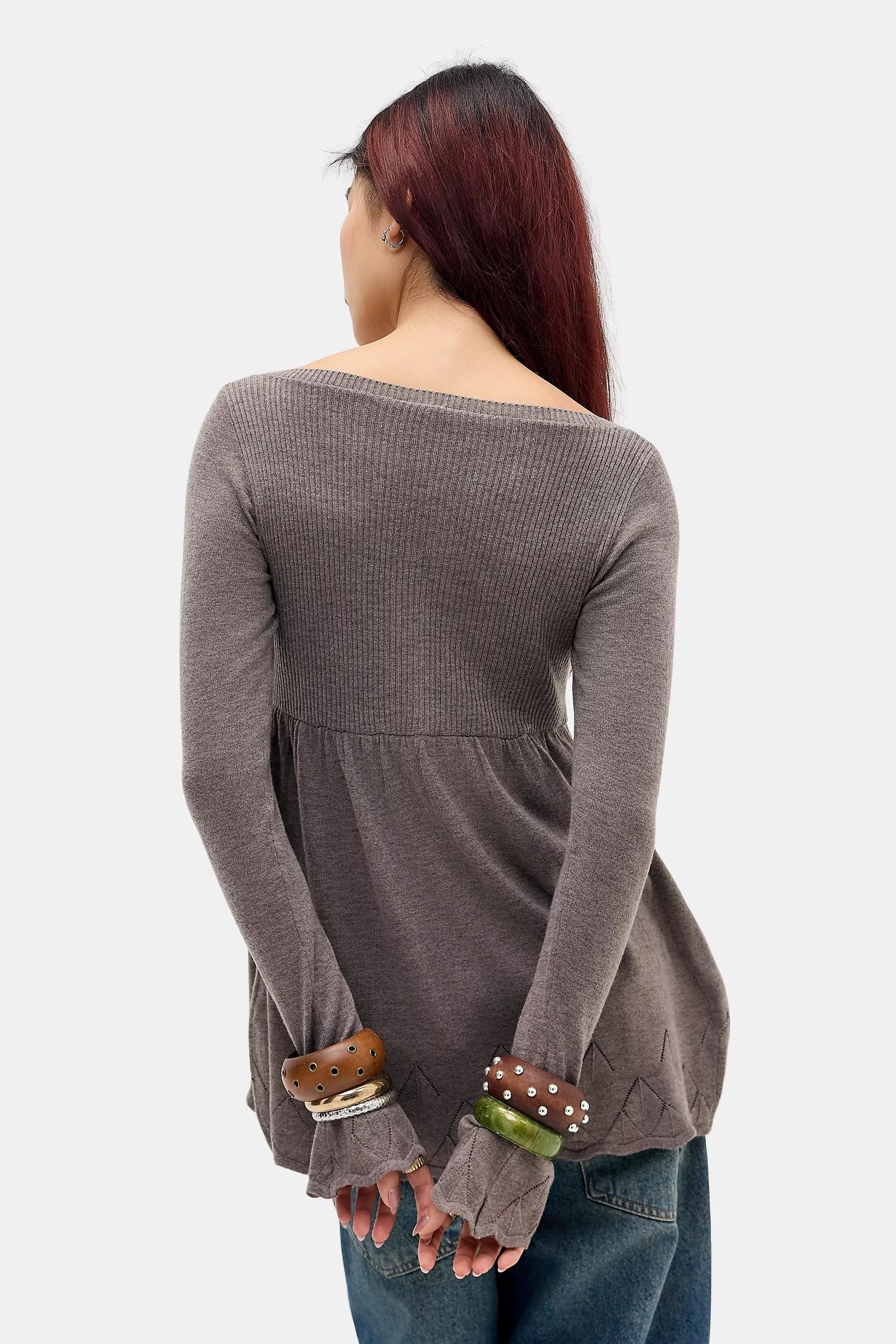 Brown Uo Bexley Babydoll Top, CHOC, large image number 3